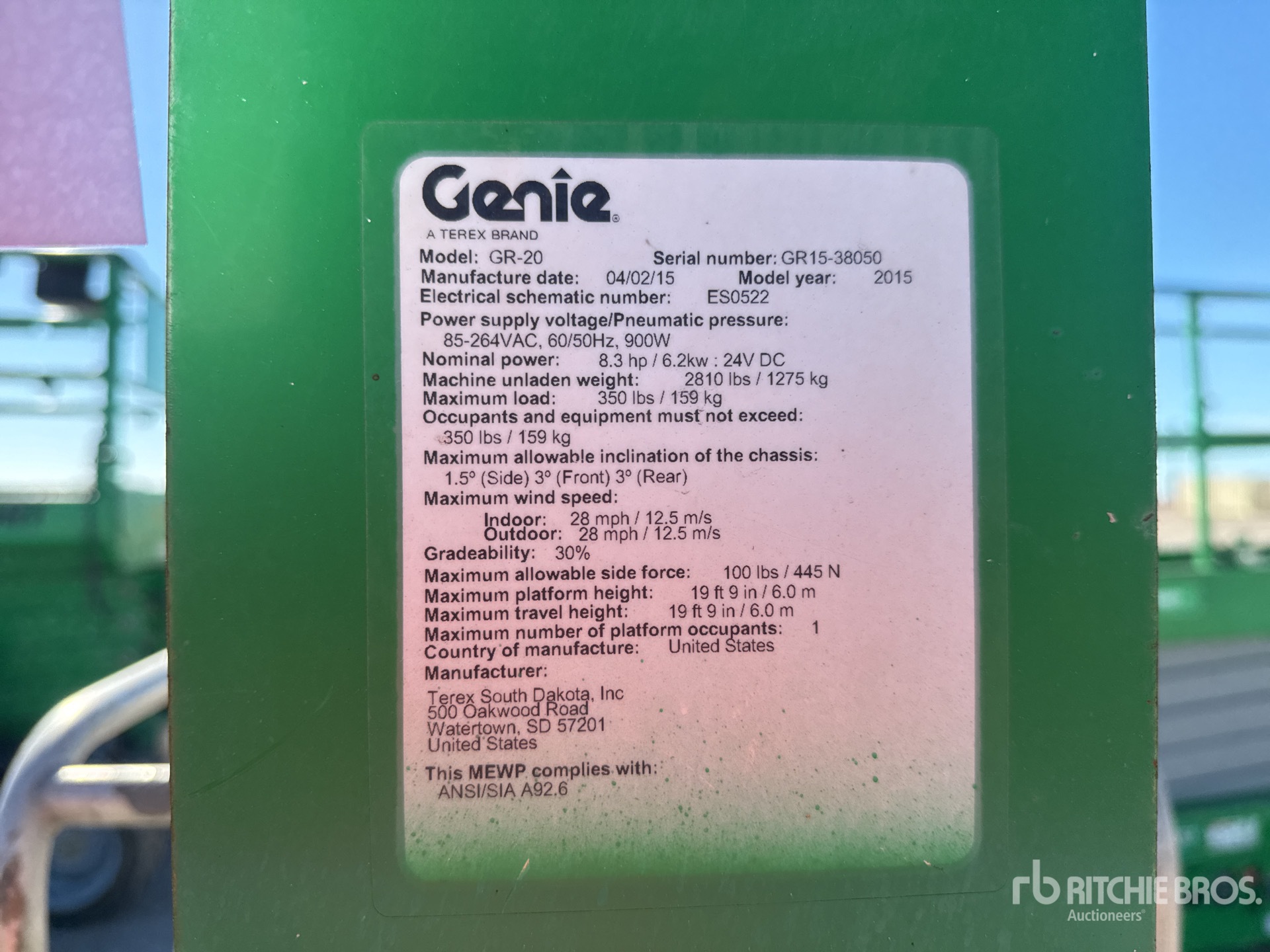 General Appearance with Serial Number / VIN