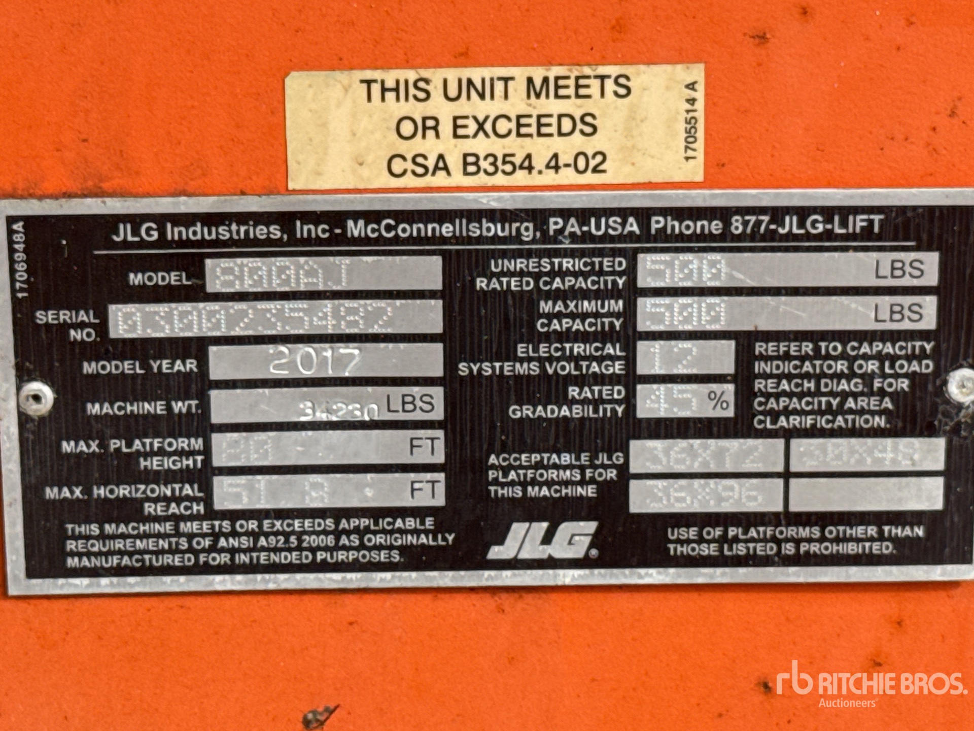 General Appearance with Serial Number / VIN