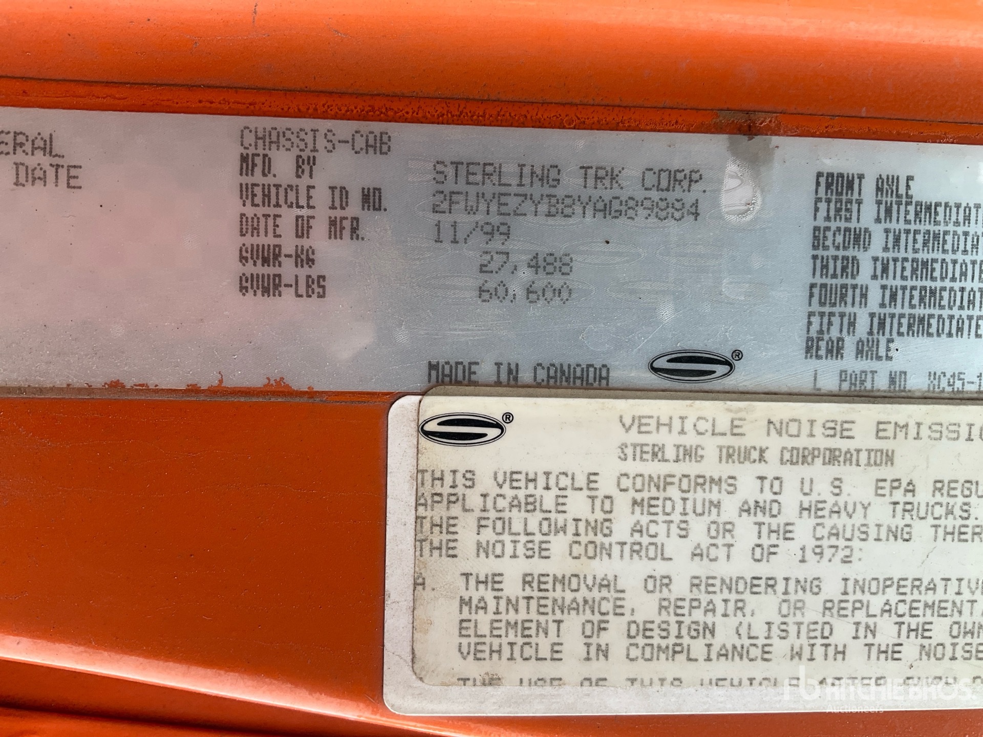 General Appearance with Serial Number / VIN