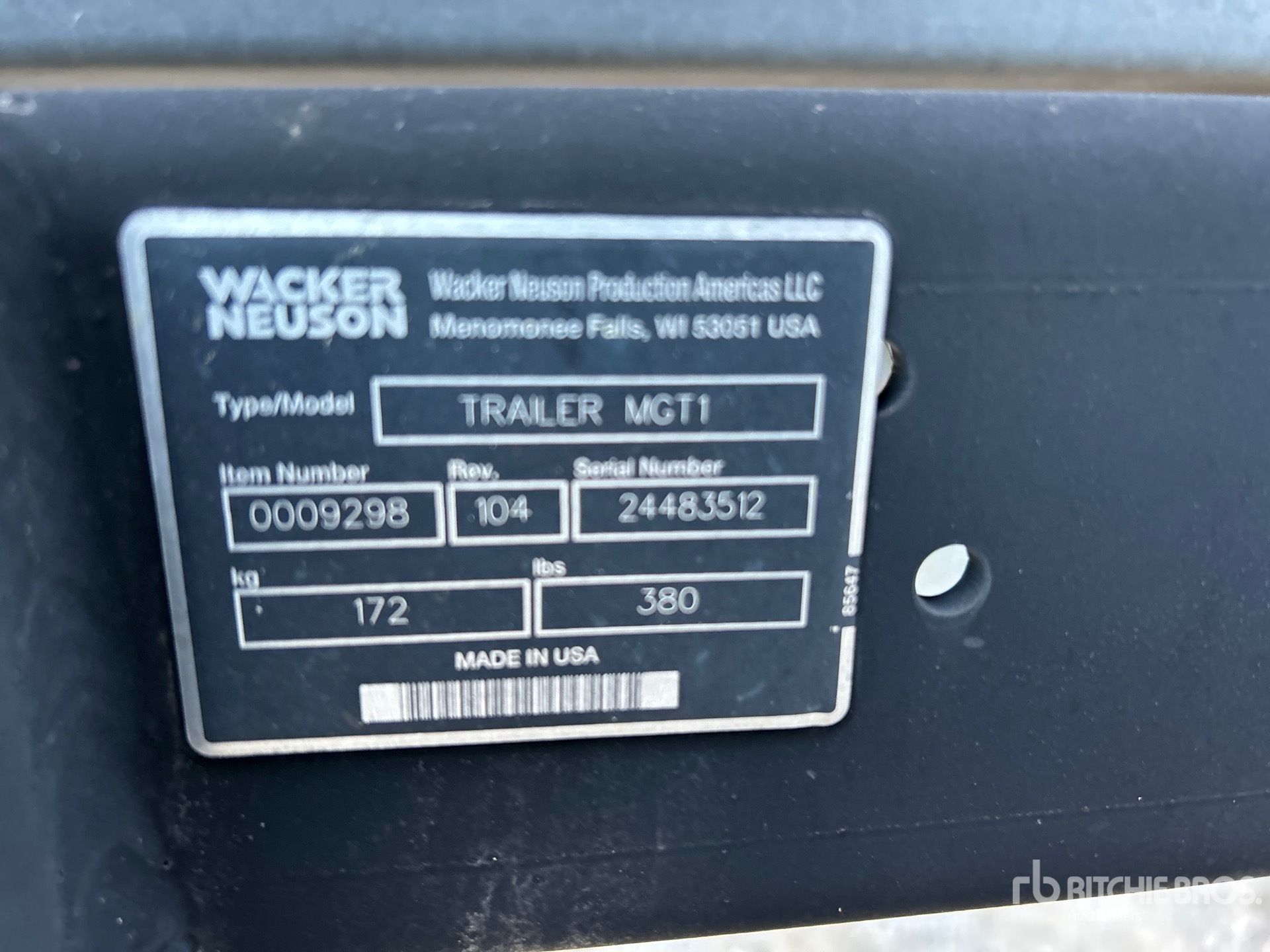 General Appearance with Serial Number / VIN