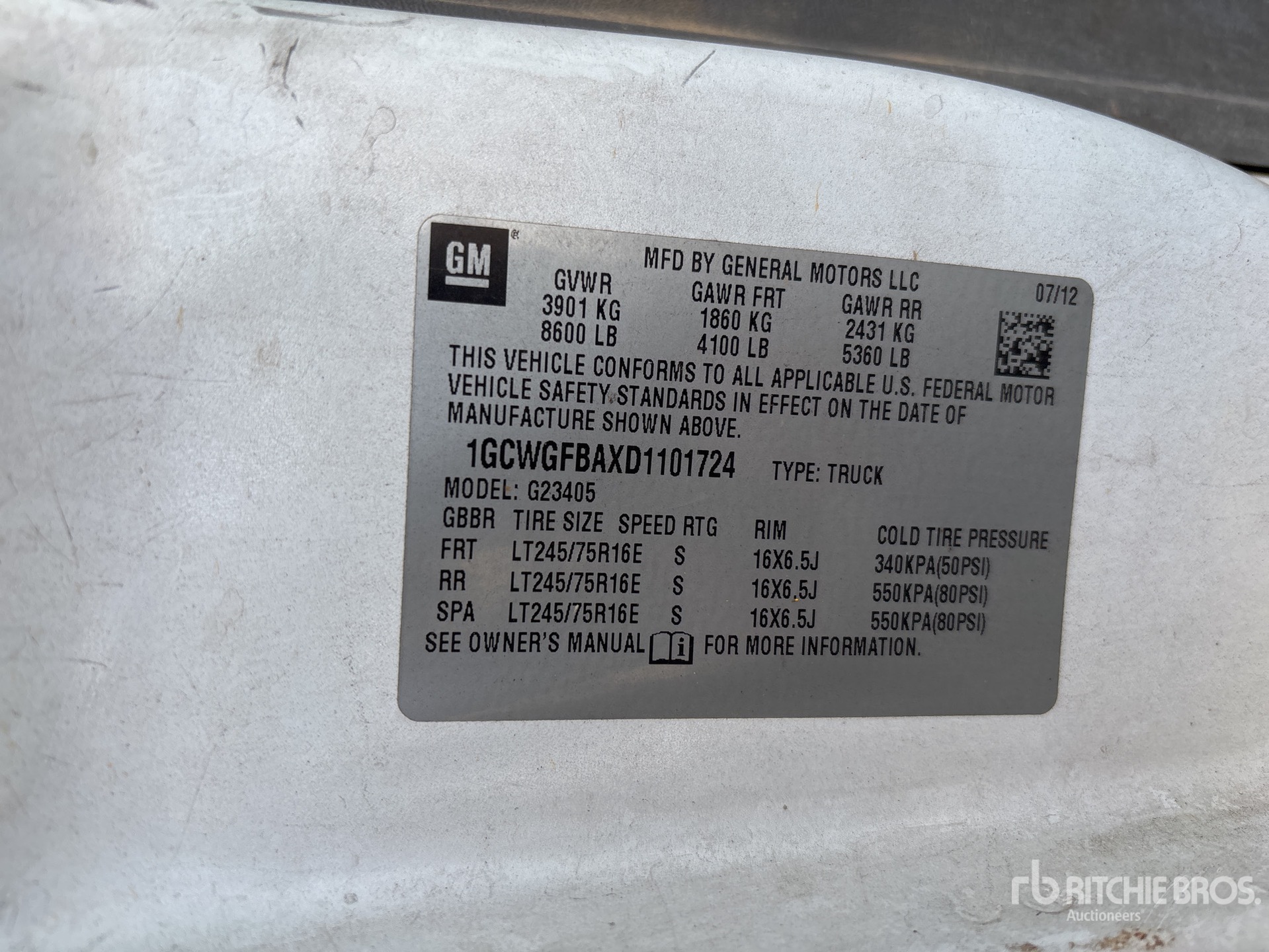 General Appearance with Serial Number / VIN