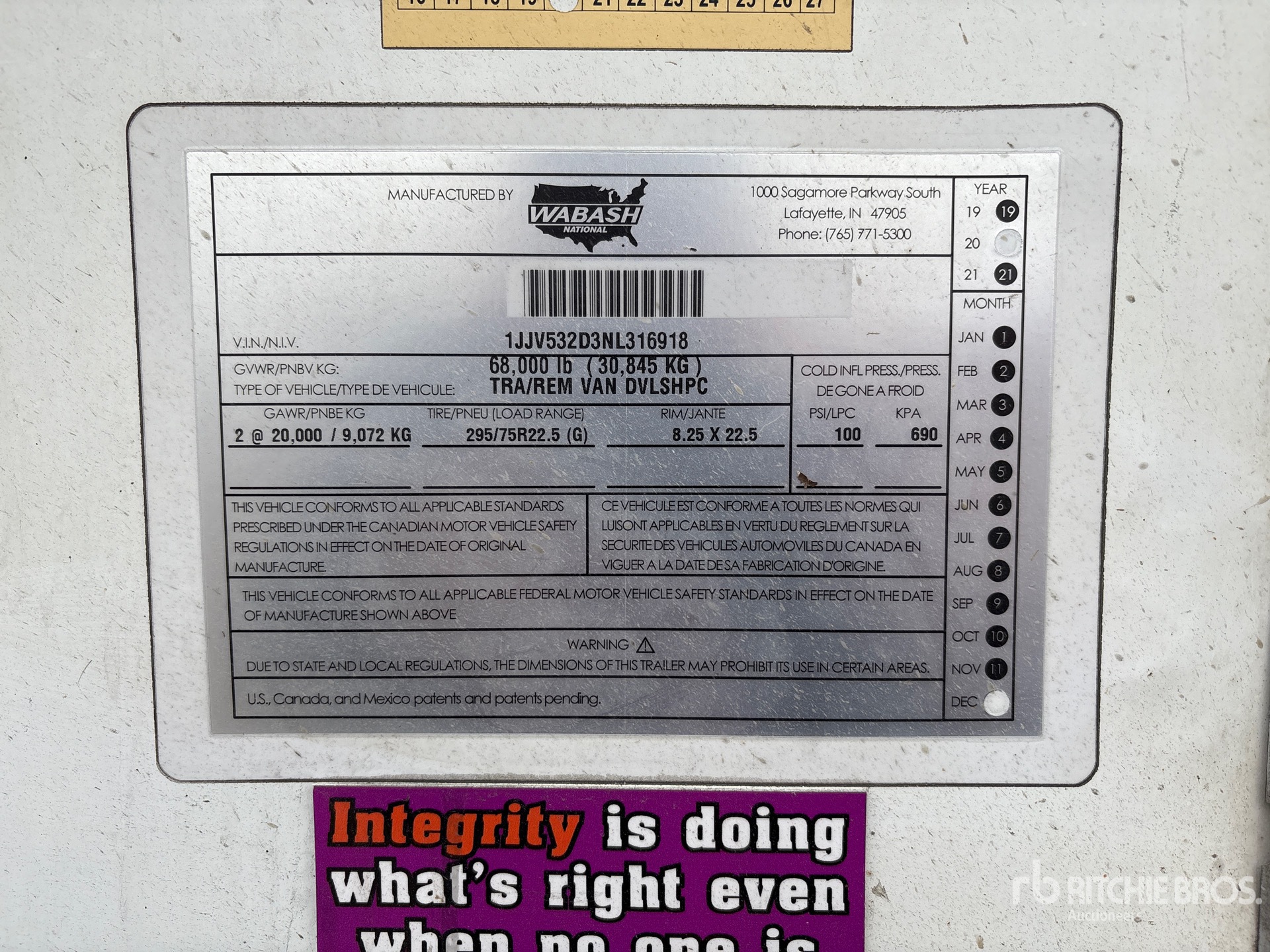 General Appearance with Numer seryjny/numer identyfikacyjny pojazdu