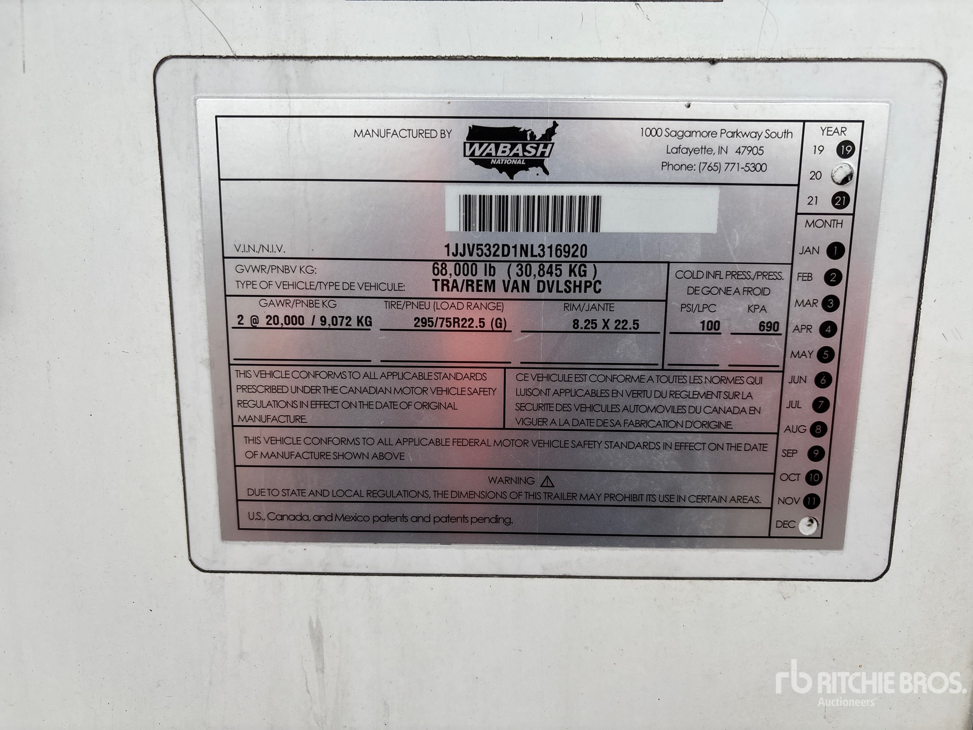 General Appearance with Numer seryjny/numer identyfikacyjny pojazdu