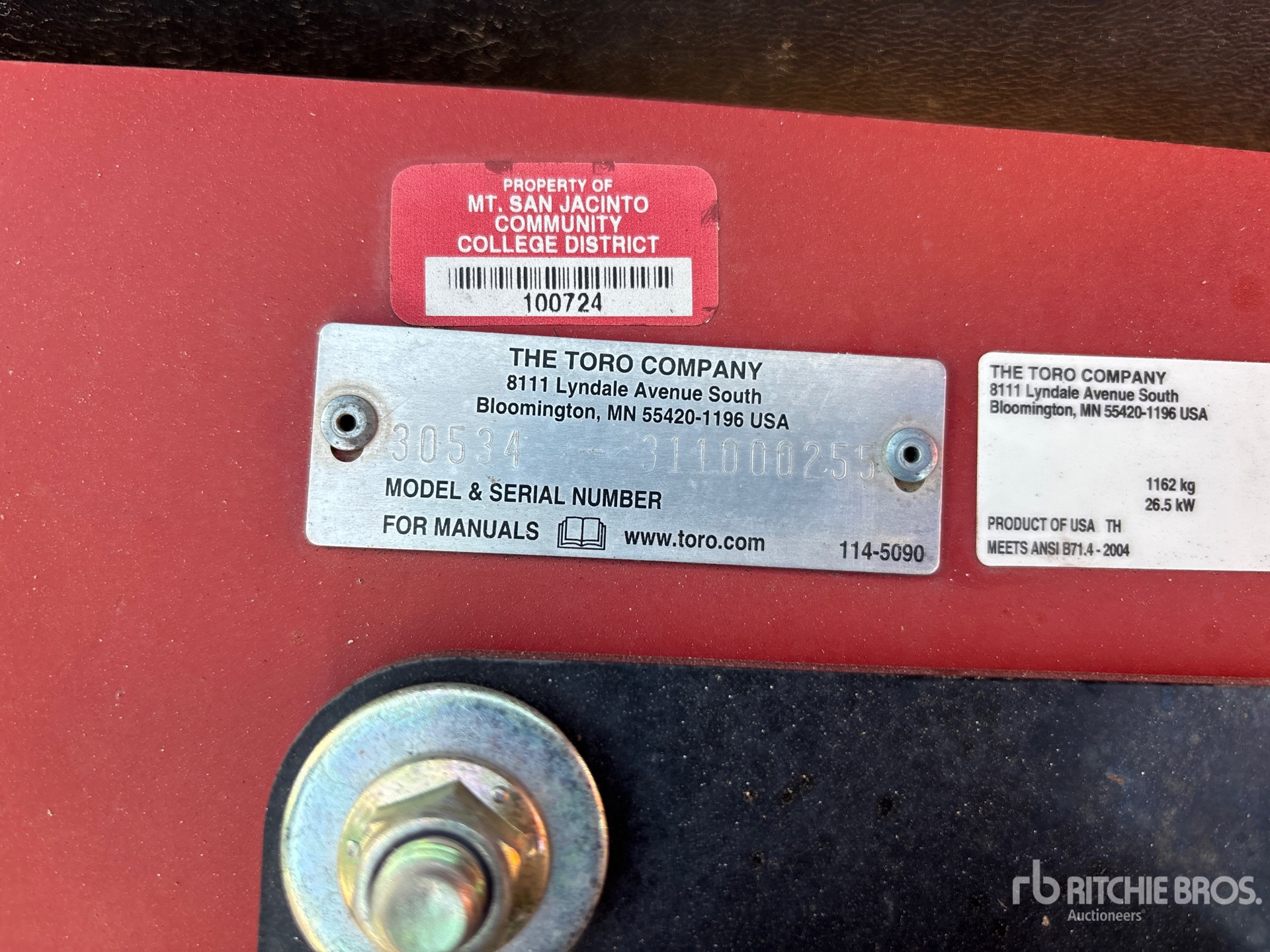 General Appearance with Serial Number / VIN