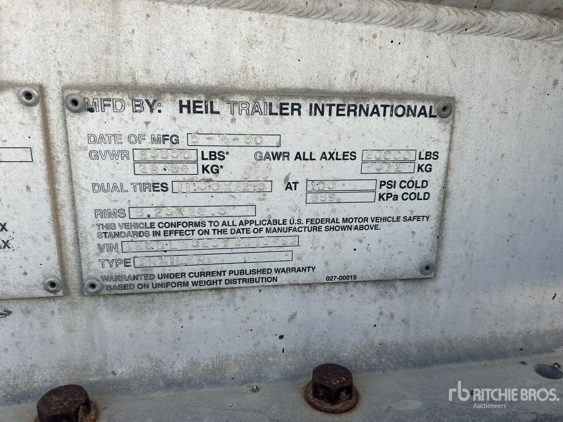 General Appearance with Numer seryjny/numer identyfikacyjny pojazdu