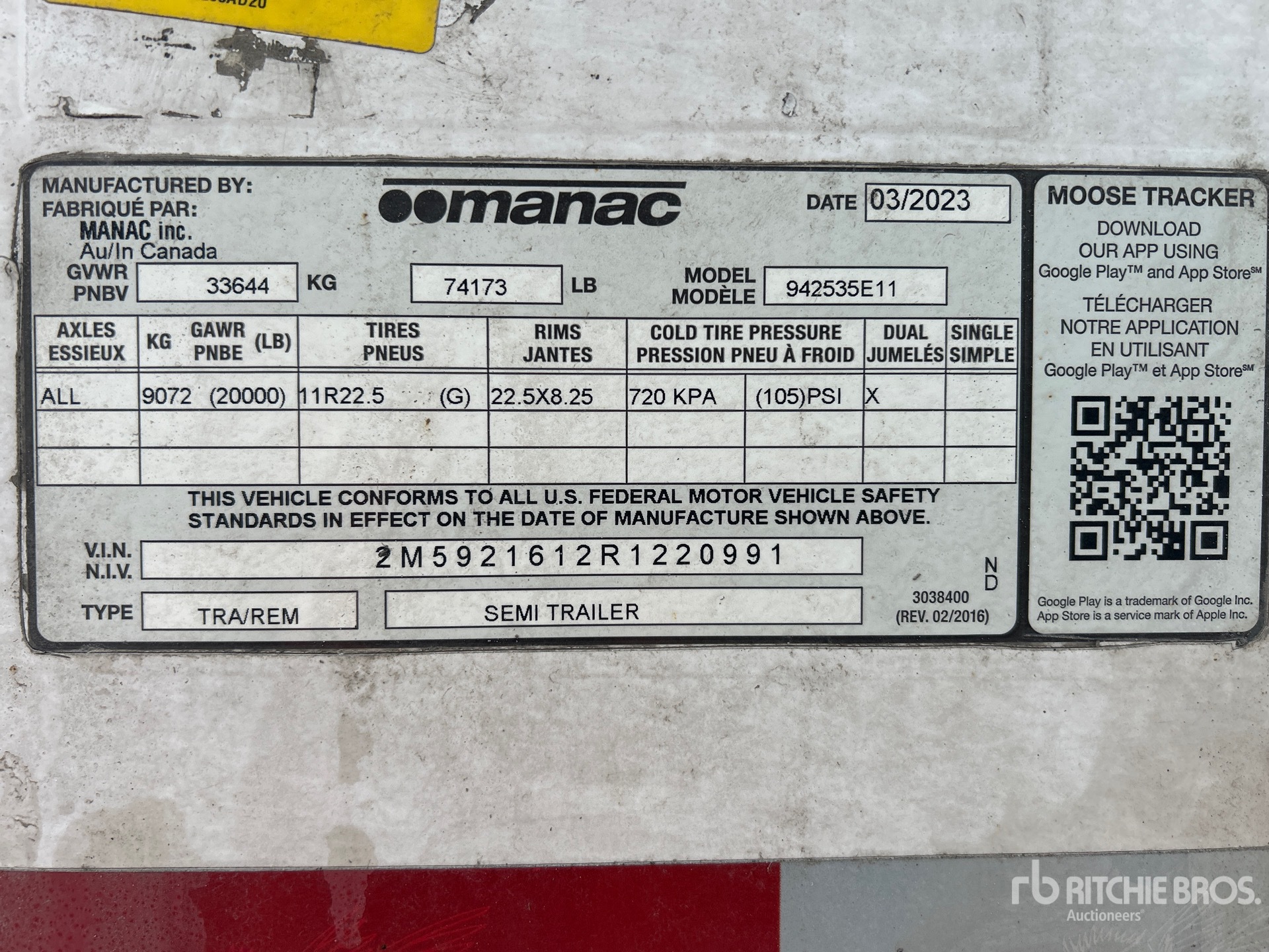 General Appearance with N.º de serie/VIN