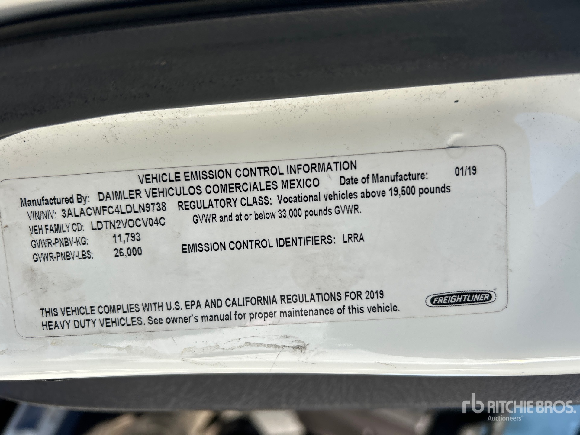 General Appearance with Numéro de série/Numéro d'identification du véhicule automobile