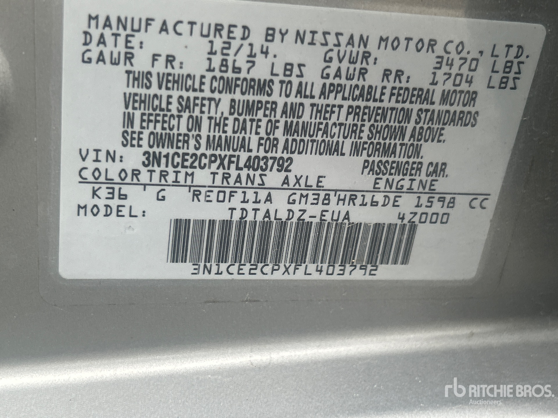 General Appearance with Serial Number / VIN