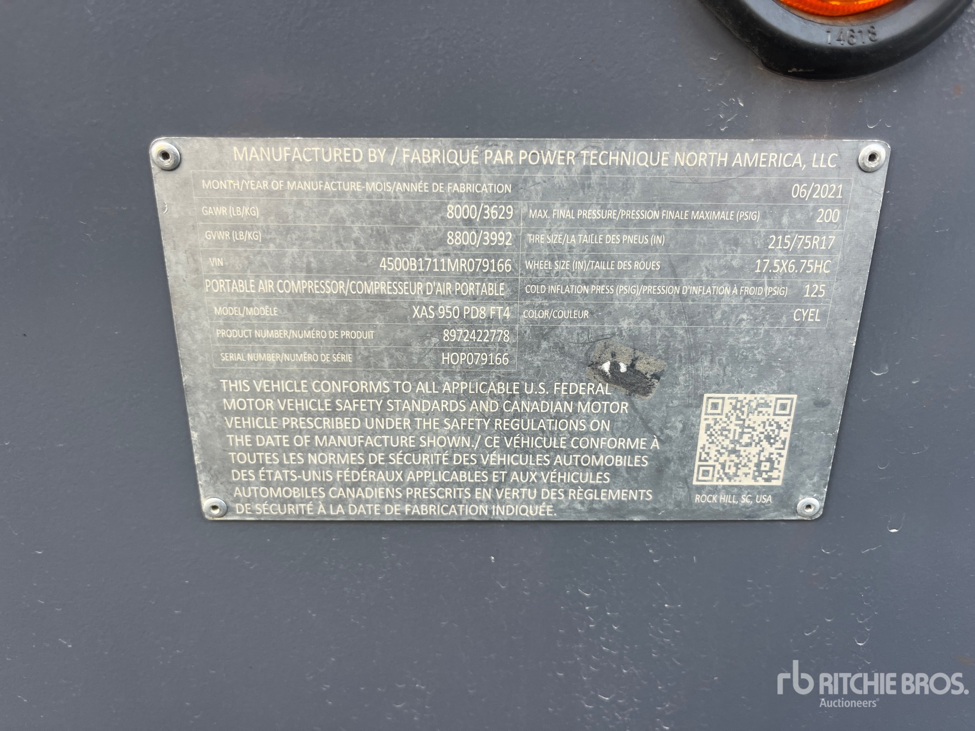 General Appearance with Numero seriale/numero d’identificazione del veicolo (VIN)