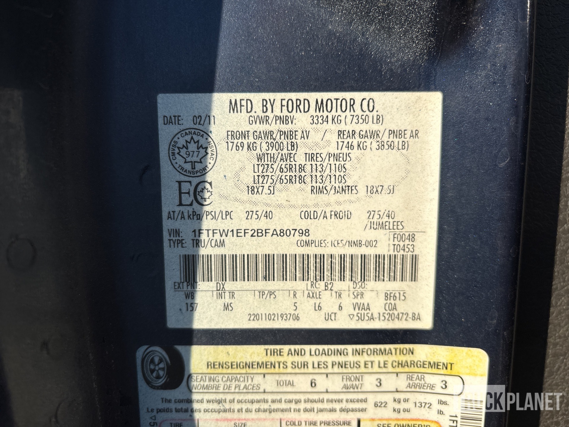 General Appearance with Serial Number / VIN