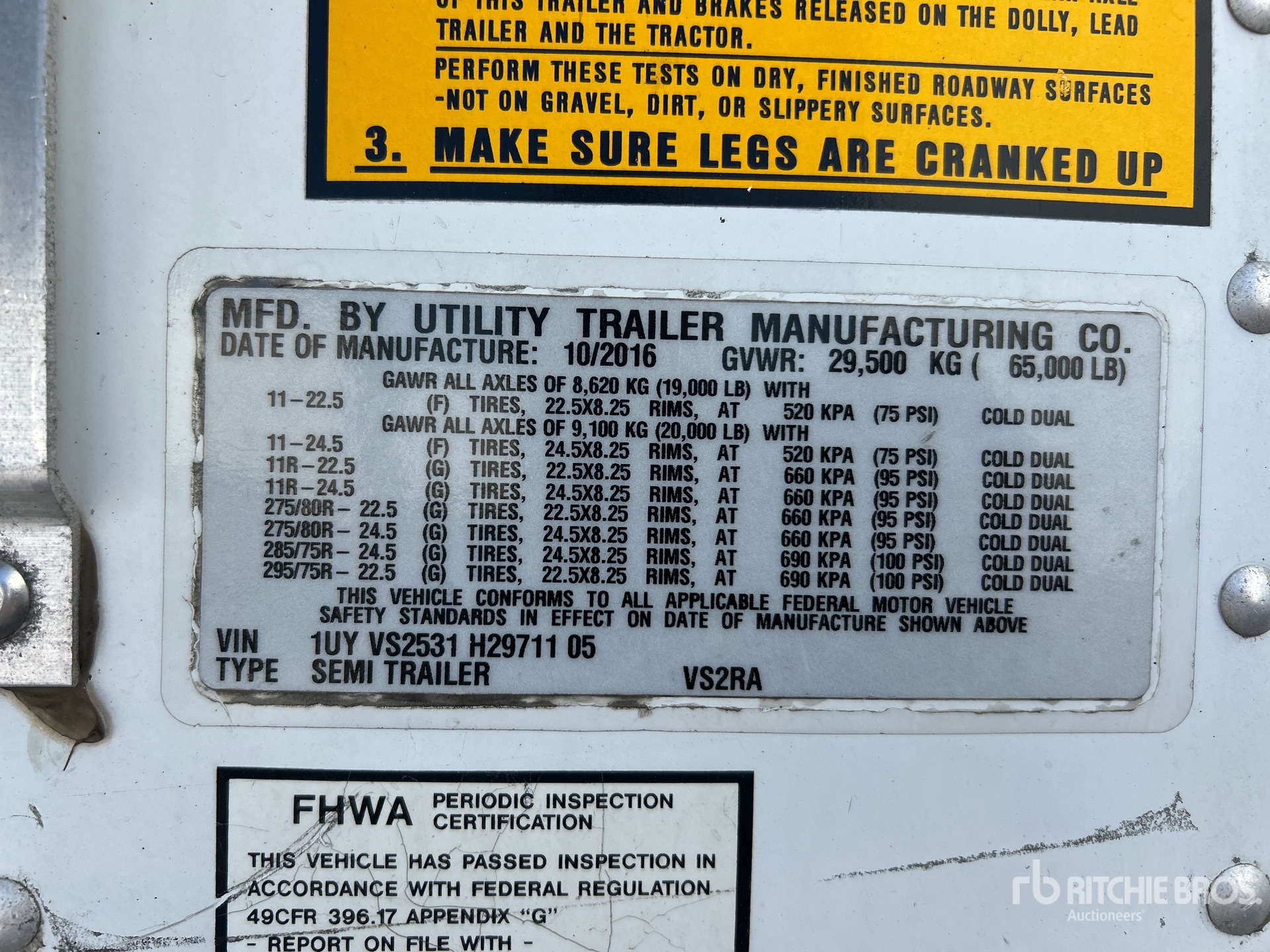 General Appearance with Serial Number / VIN