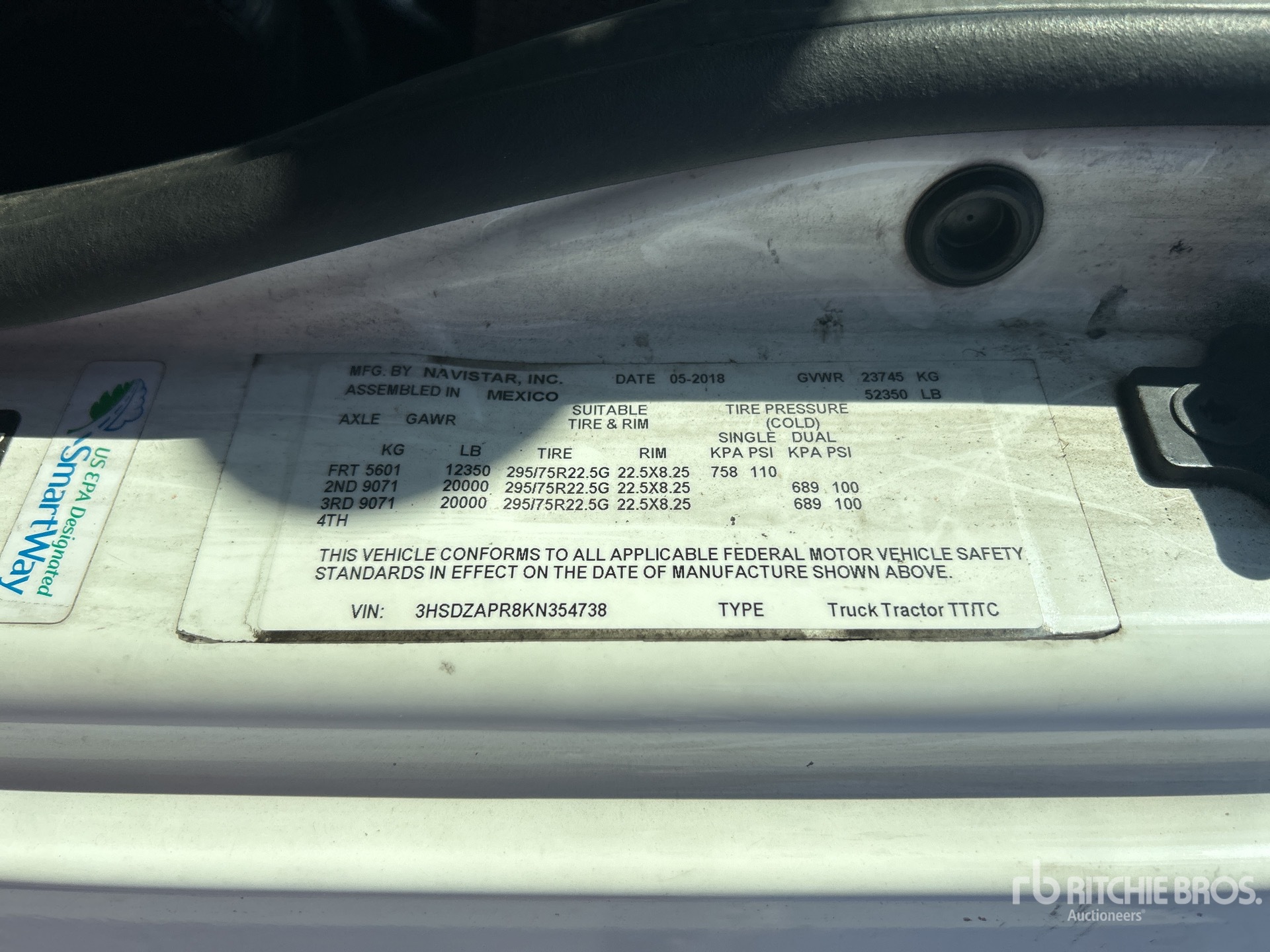 General Appearance with N.º de serie/VIN