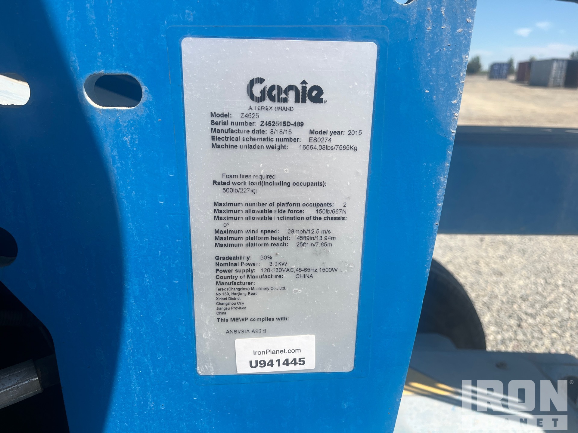 General Appearance with Serial Number / VIN