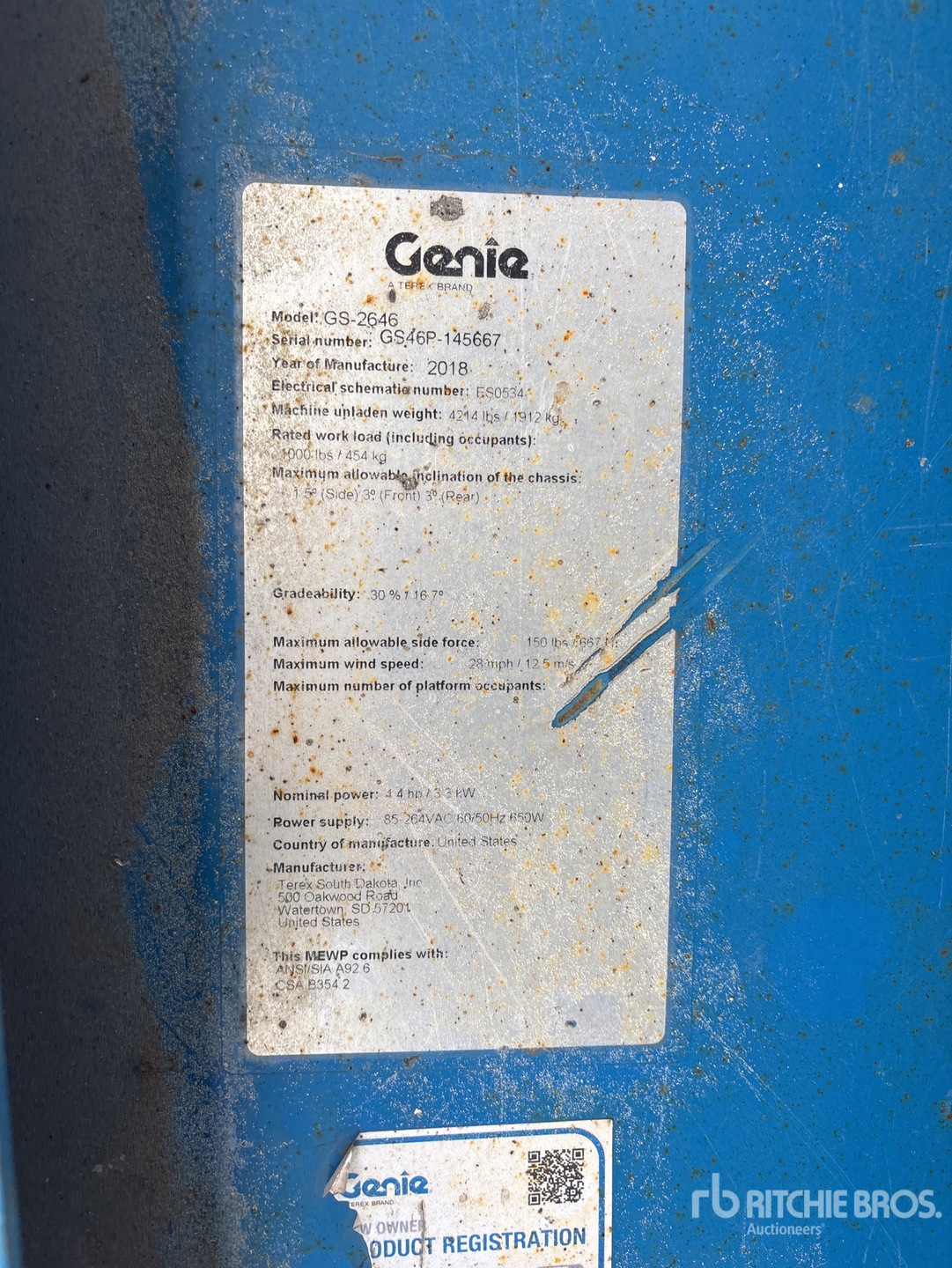 General Appearance with Serial Number / VIN