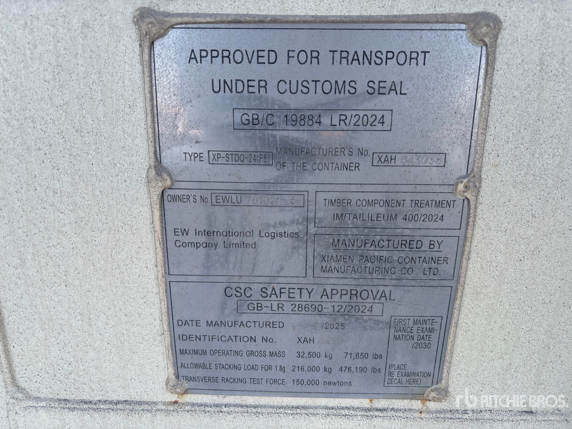 General Appearance with Serial Number / VIN