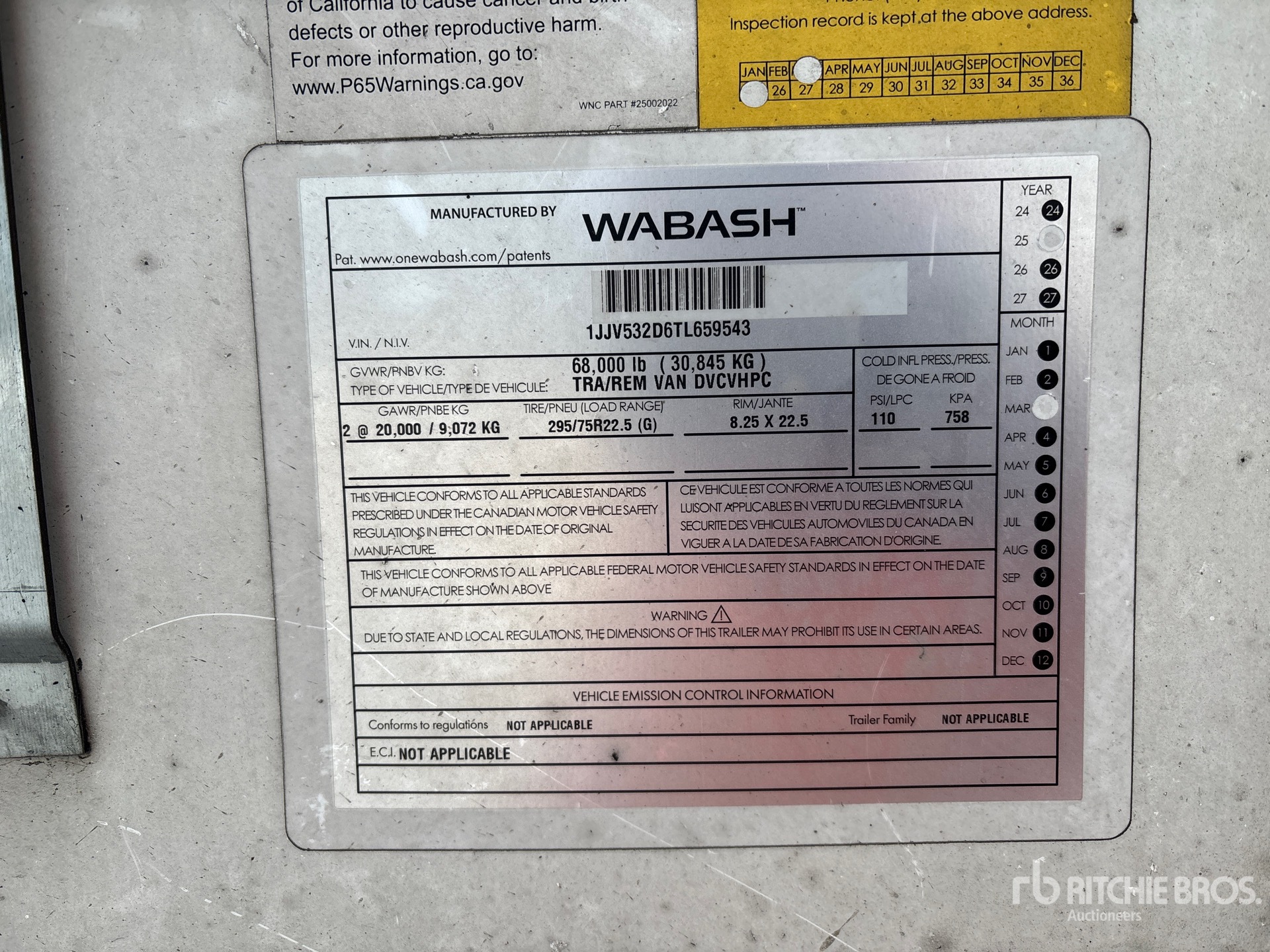 General Appearance with Serial Number / VIN