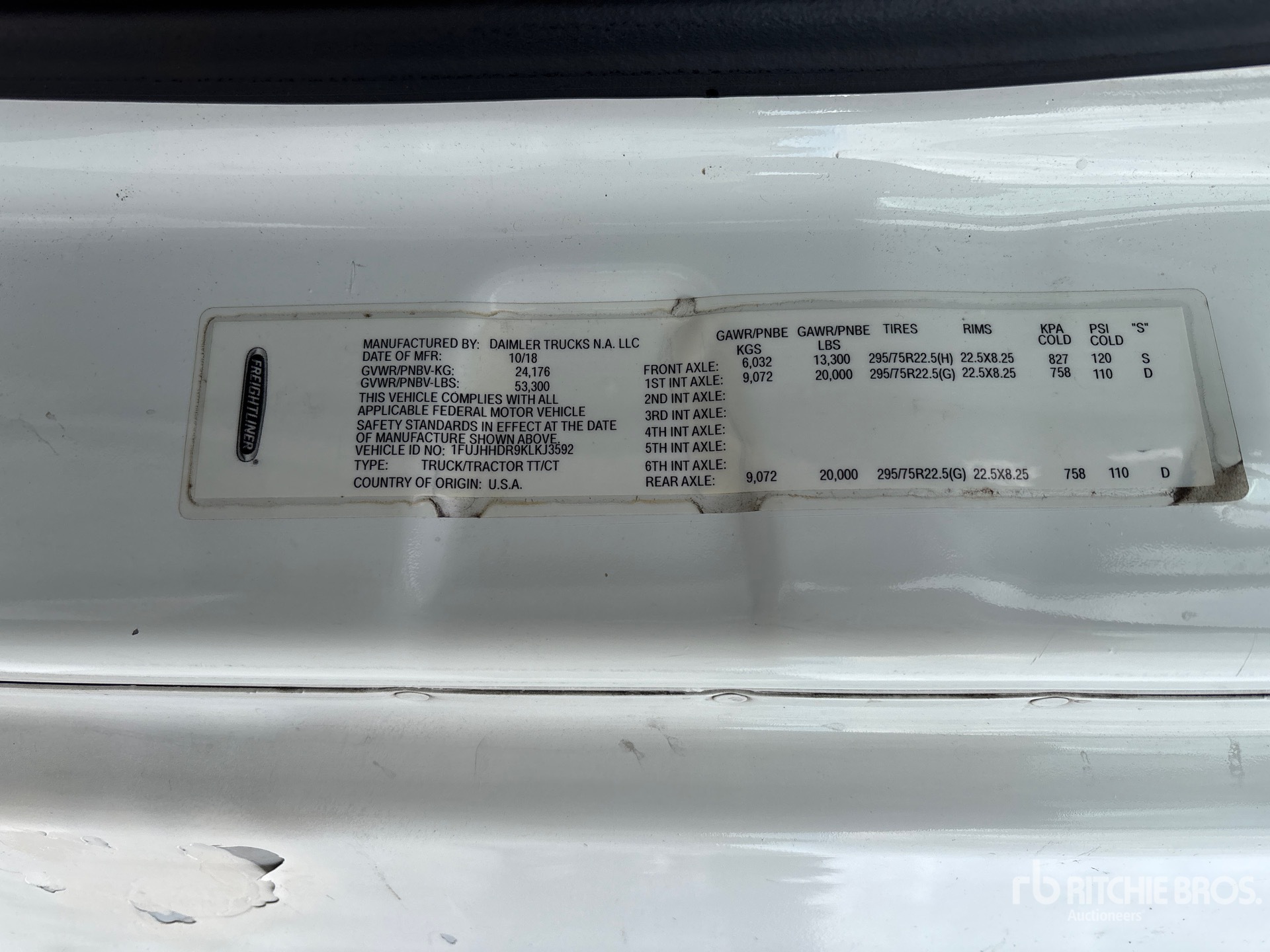 General Appearance with Serial Number / VIN