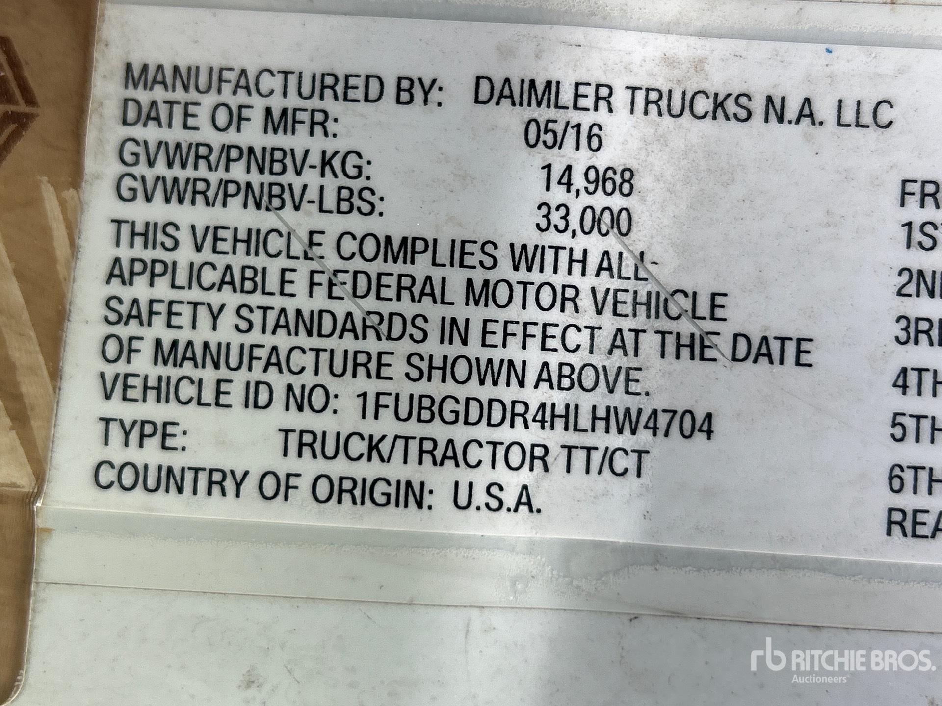 General Appearance with Serial Number / VIN