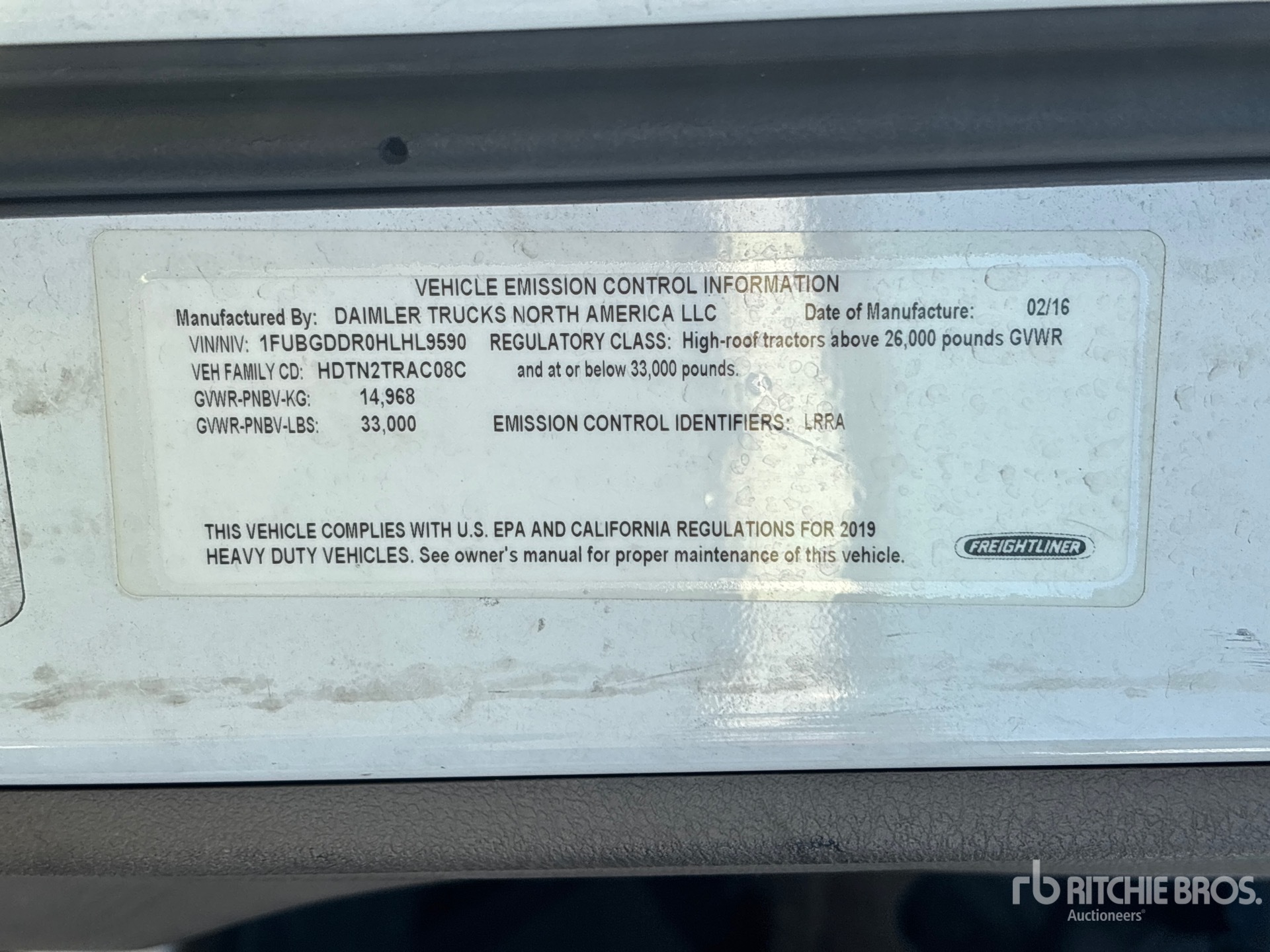 General Appearance with Serial Number / VIN