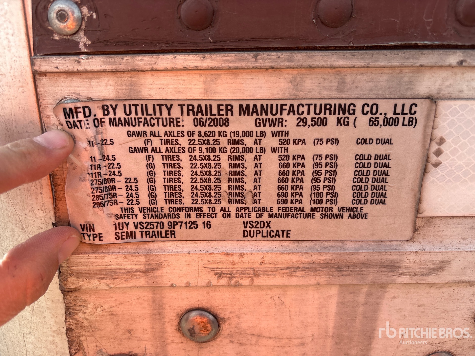 General Appearance with Numéro de série/Numéro d'identification du véhicule automobile