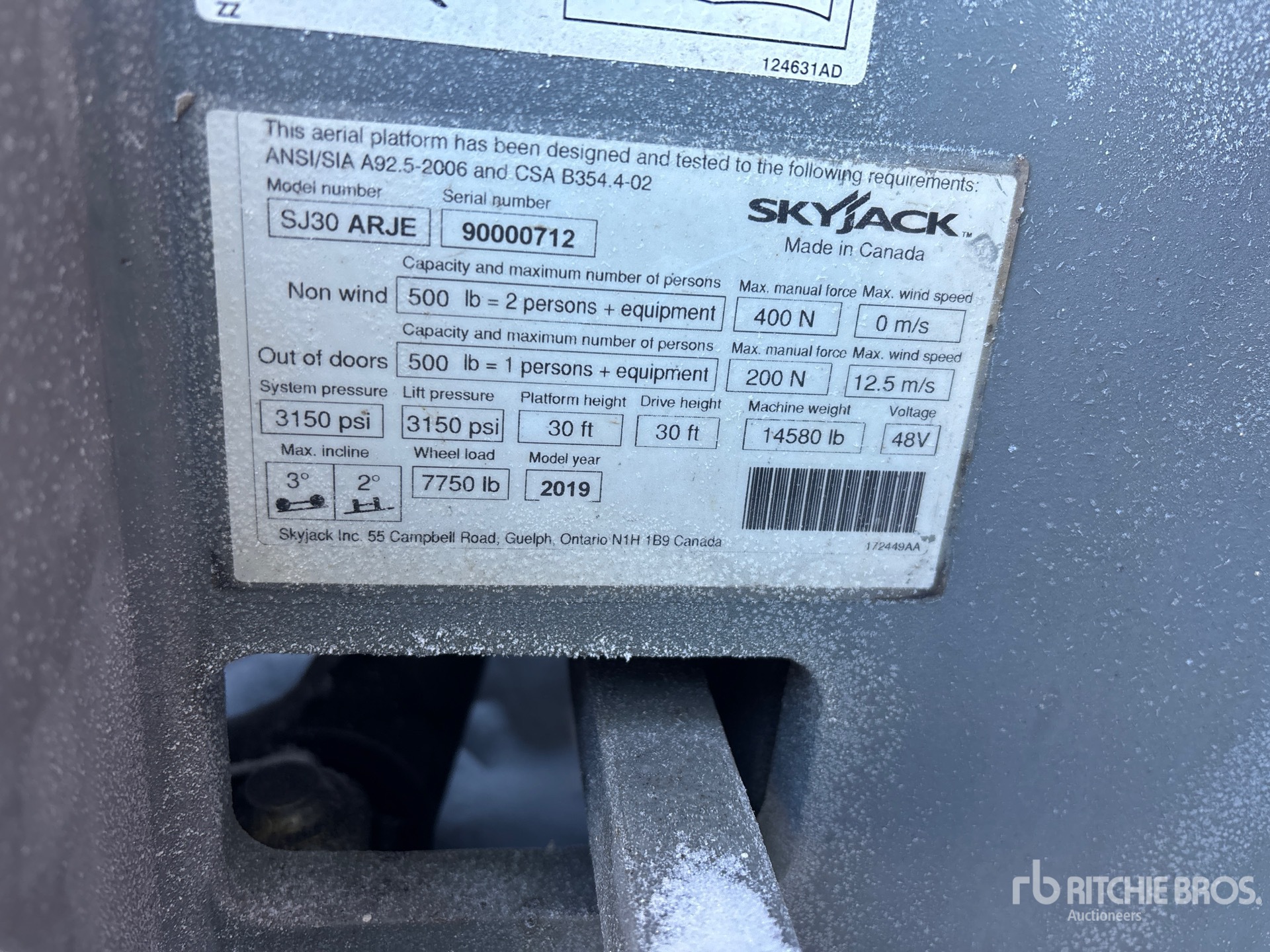 General Appearance with N.º de serie/VIN