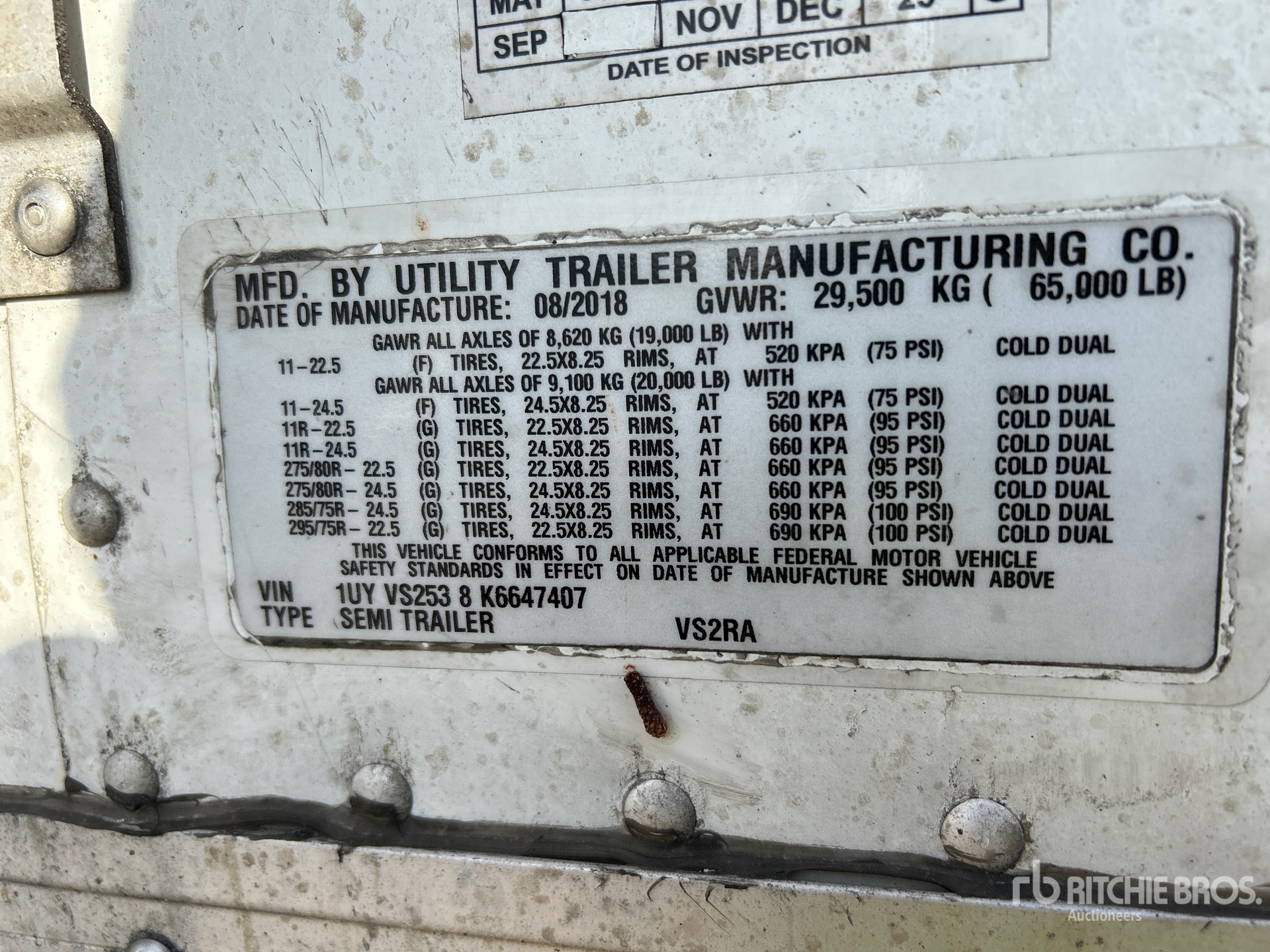 General Appearance with Serial Number / VIN