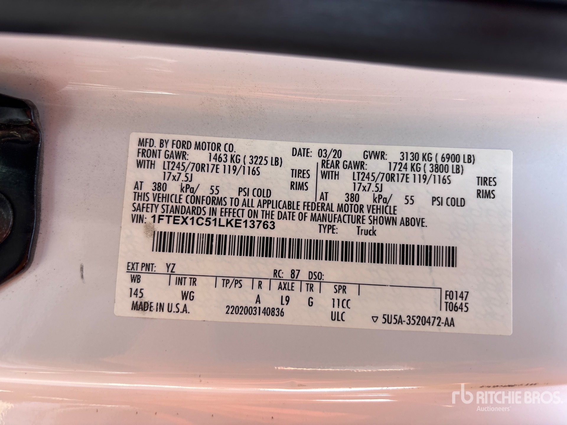 General Appearance with Serial Number / VIN