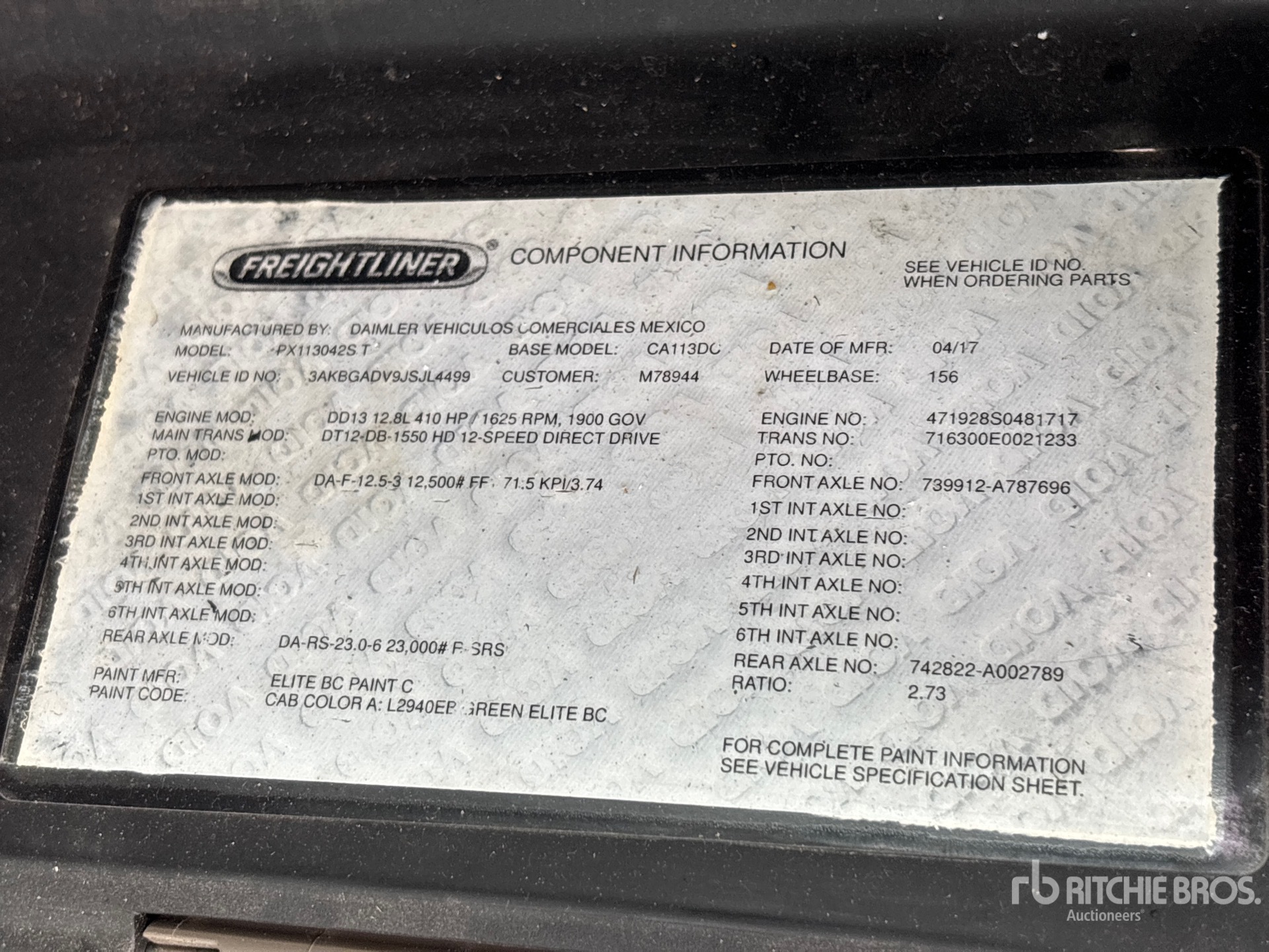 2018 Freightliner CASCADIA 113