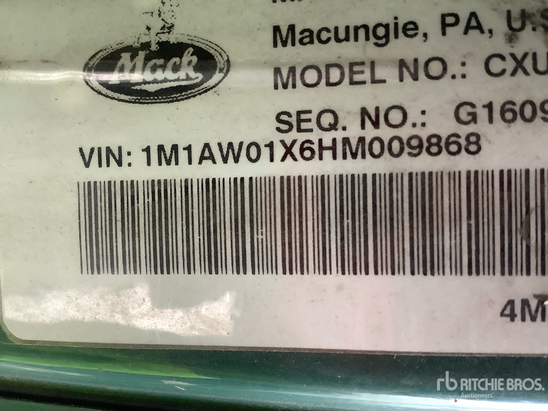 General Appearance with Serial Number / VIN