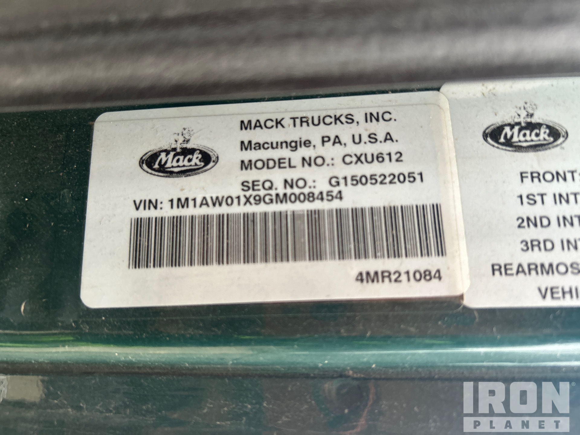 2016 Mack CXU612