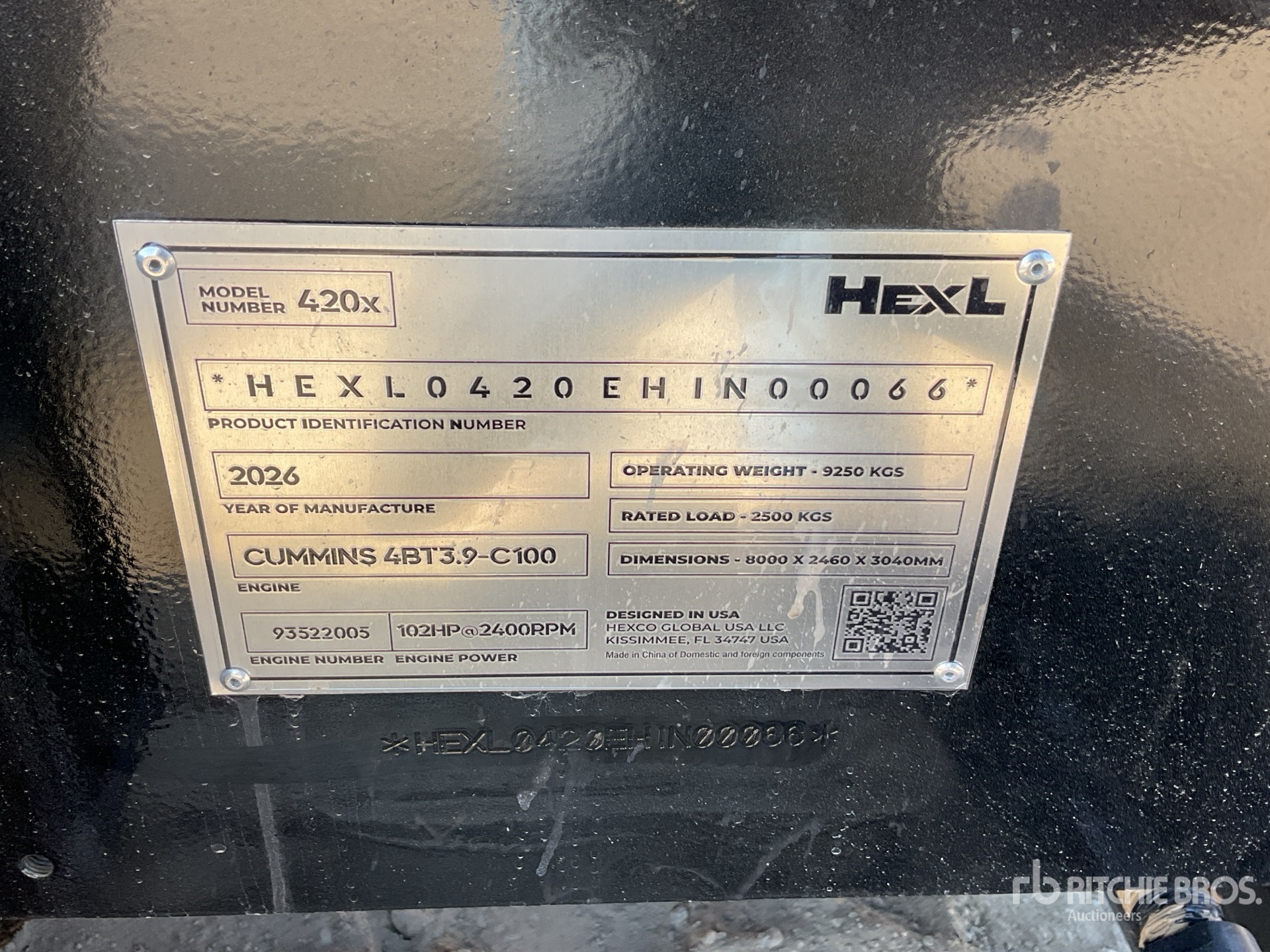 General Appearance with N.º de serie/VIN