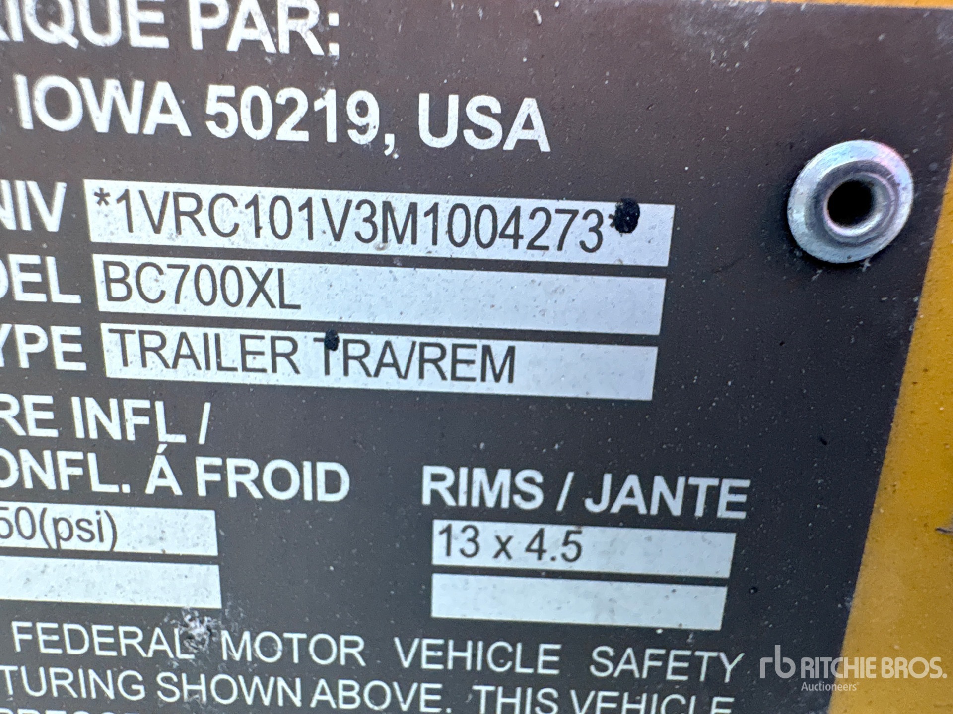 General Appearance with N.º de serie/VIN