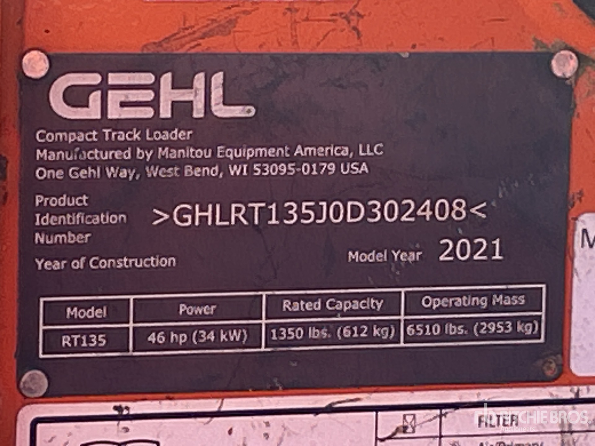 General Appearance with Serial Number / VIN