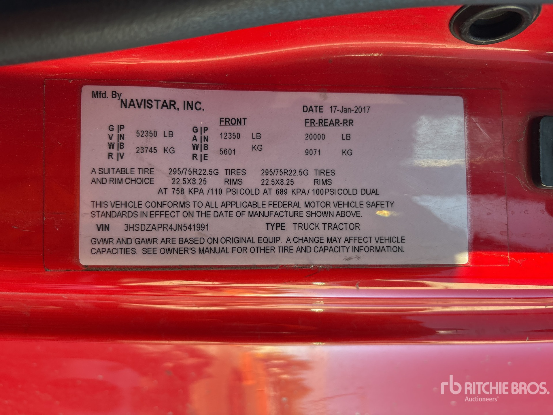 General Appearance with Serial Number / VIN