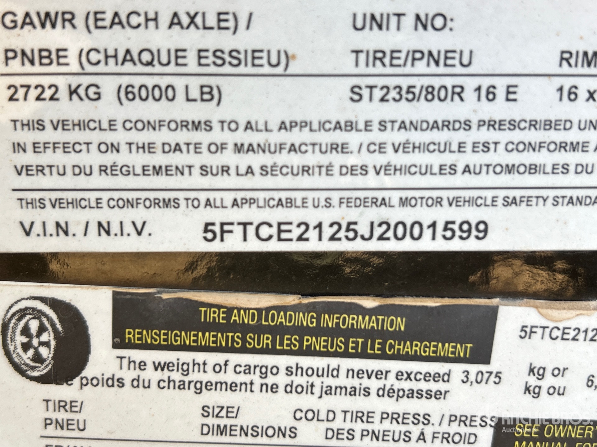 General Appearance with Serial Number / VIN