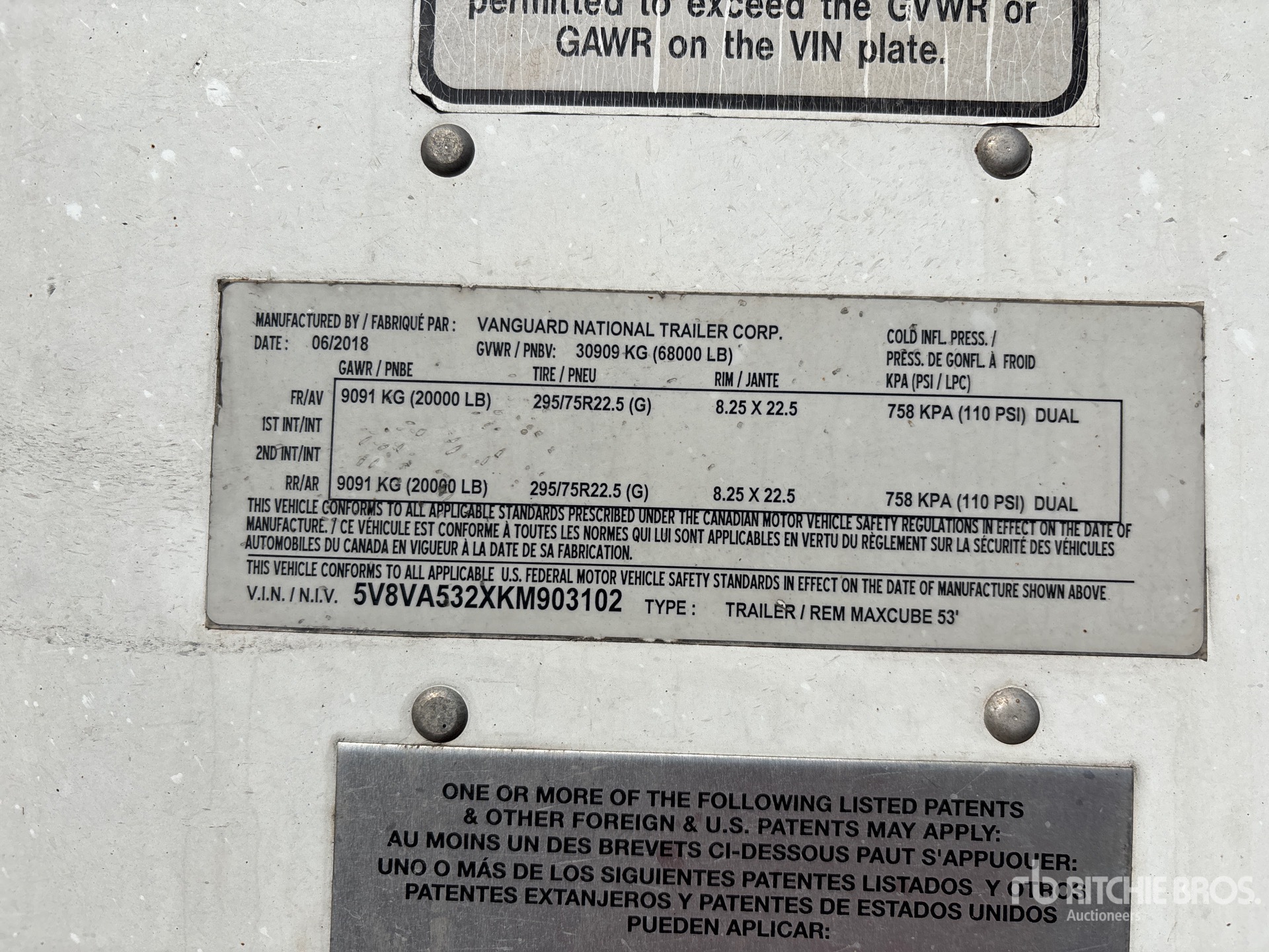 General Appearance with Serial Number / VIN