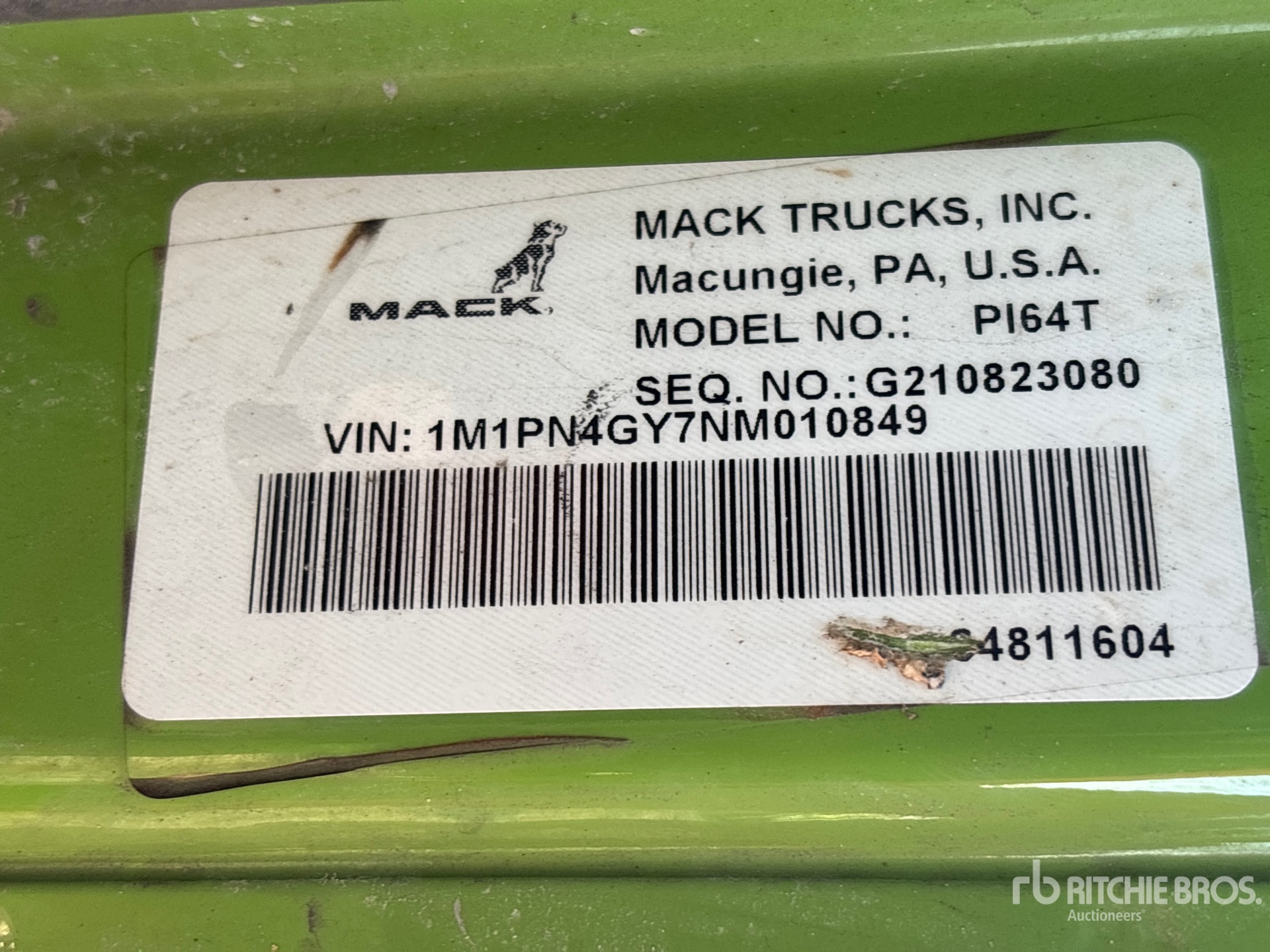 General Appearance with Serial Number / VIN