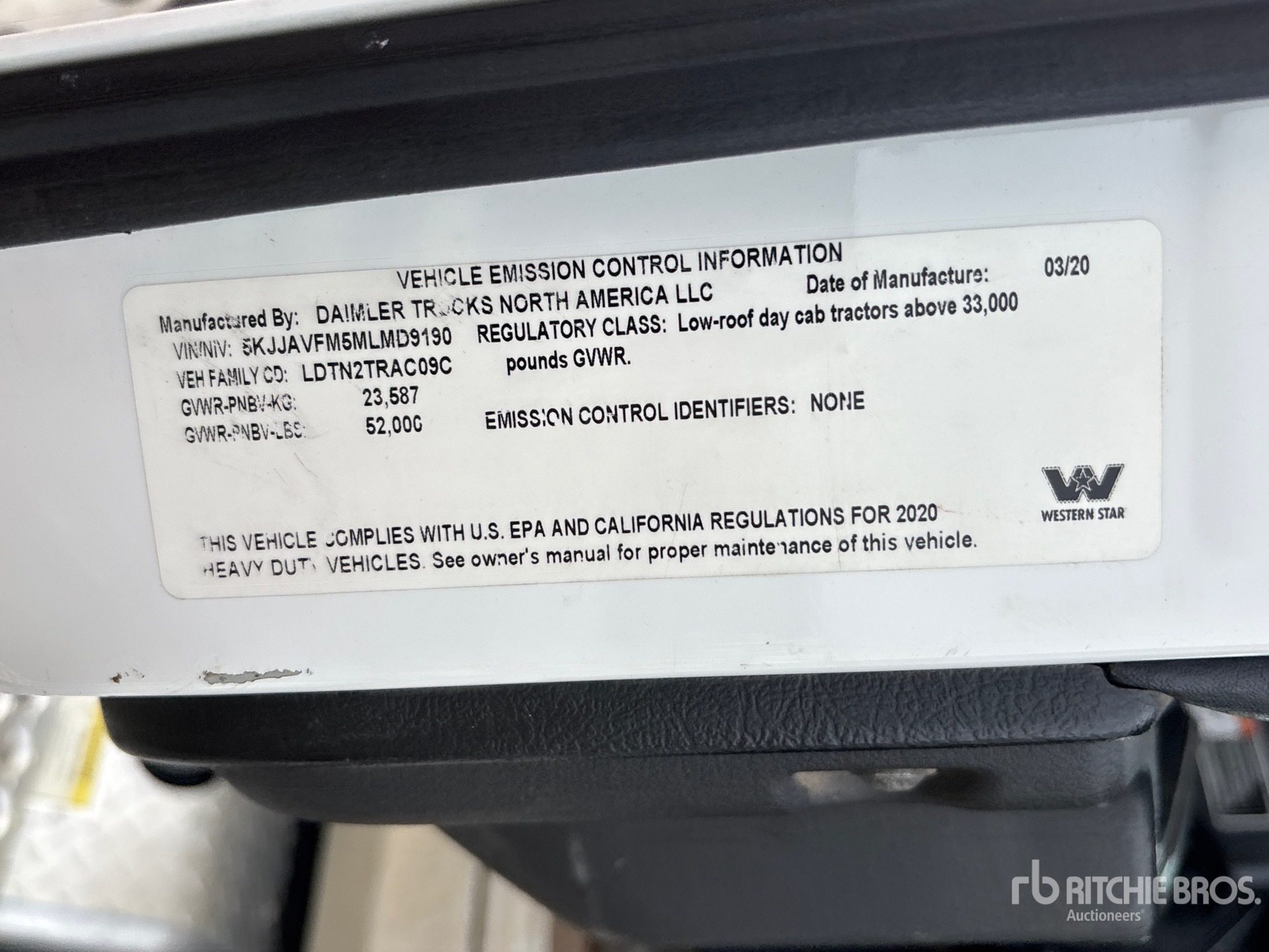 General Appearance with Serial Number / VIN