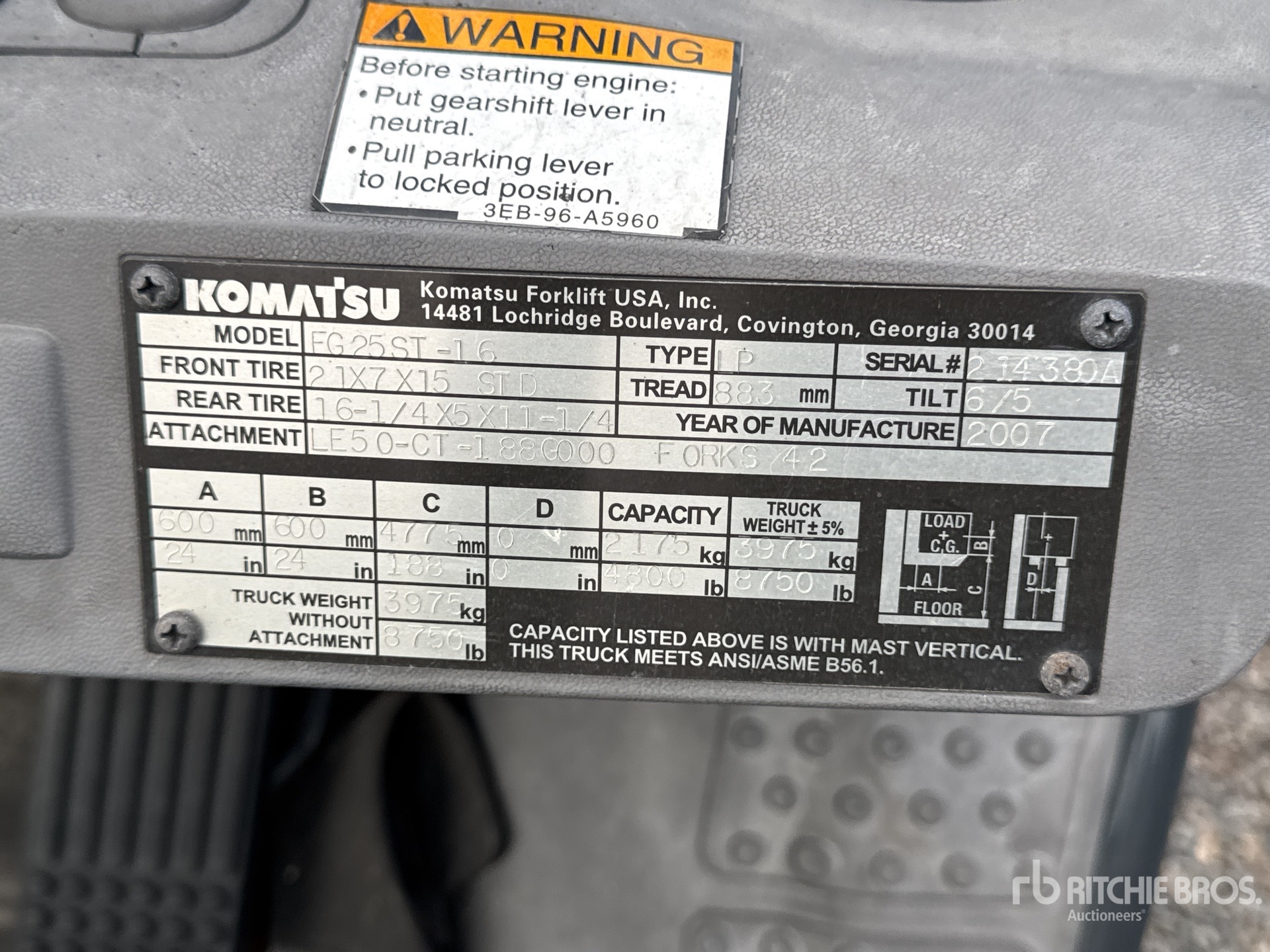 General Appearance with Seriennummer / FIN