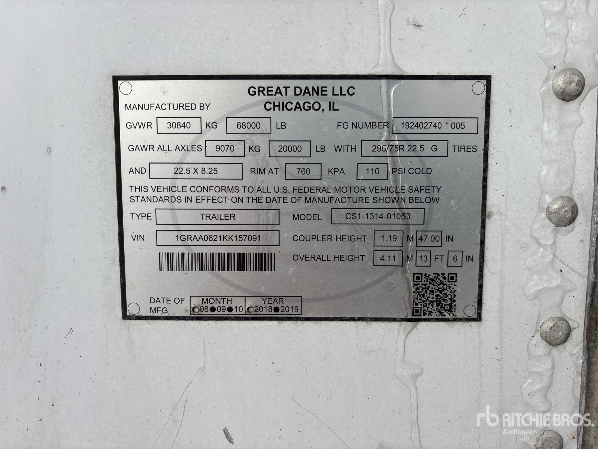2019 Great Dane CS1-1314-01053