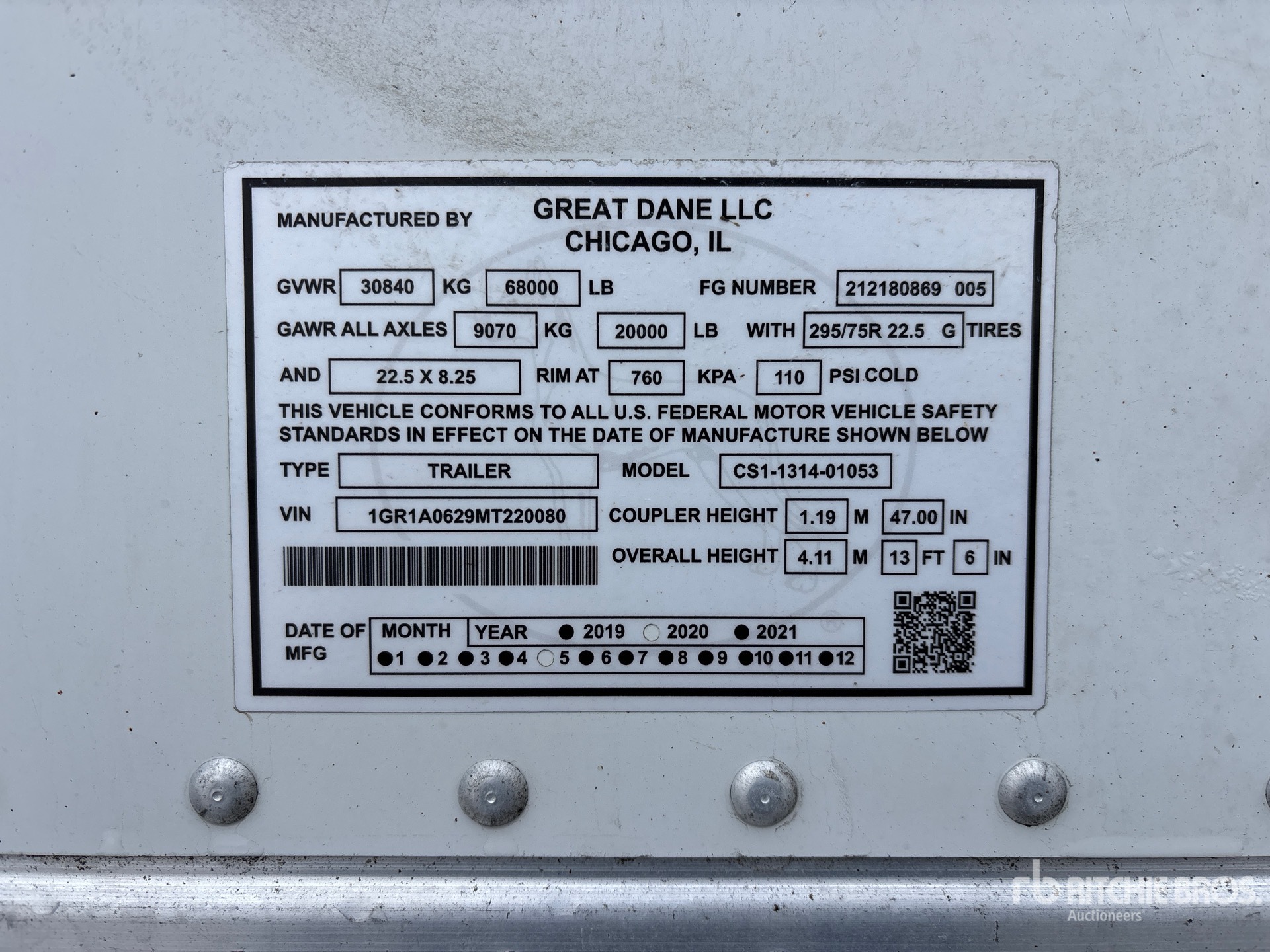 2021 Great Dane 53 ft x 102 in T/A