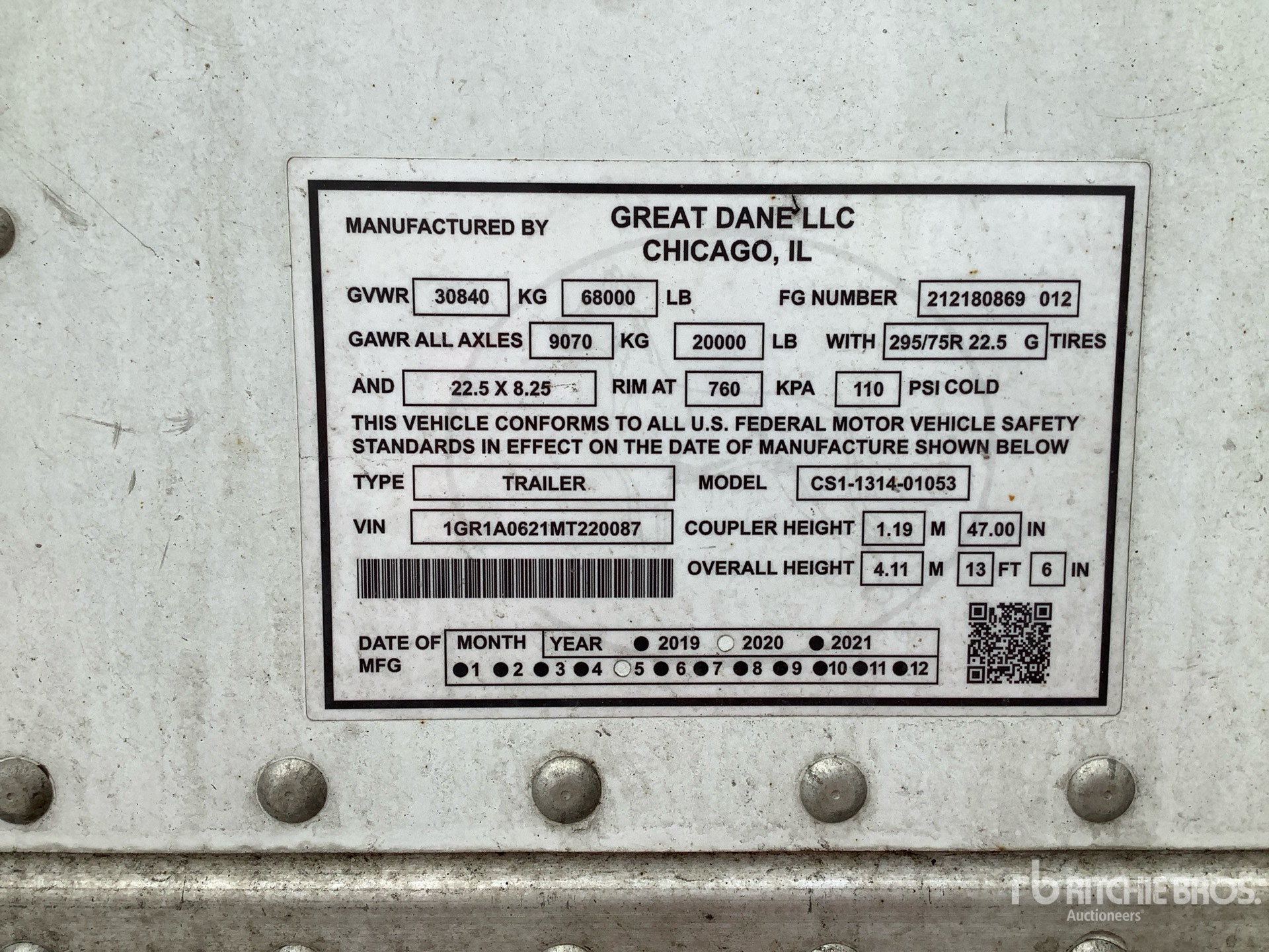 2021 Great Dane 53 ft x 102 in T/A
