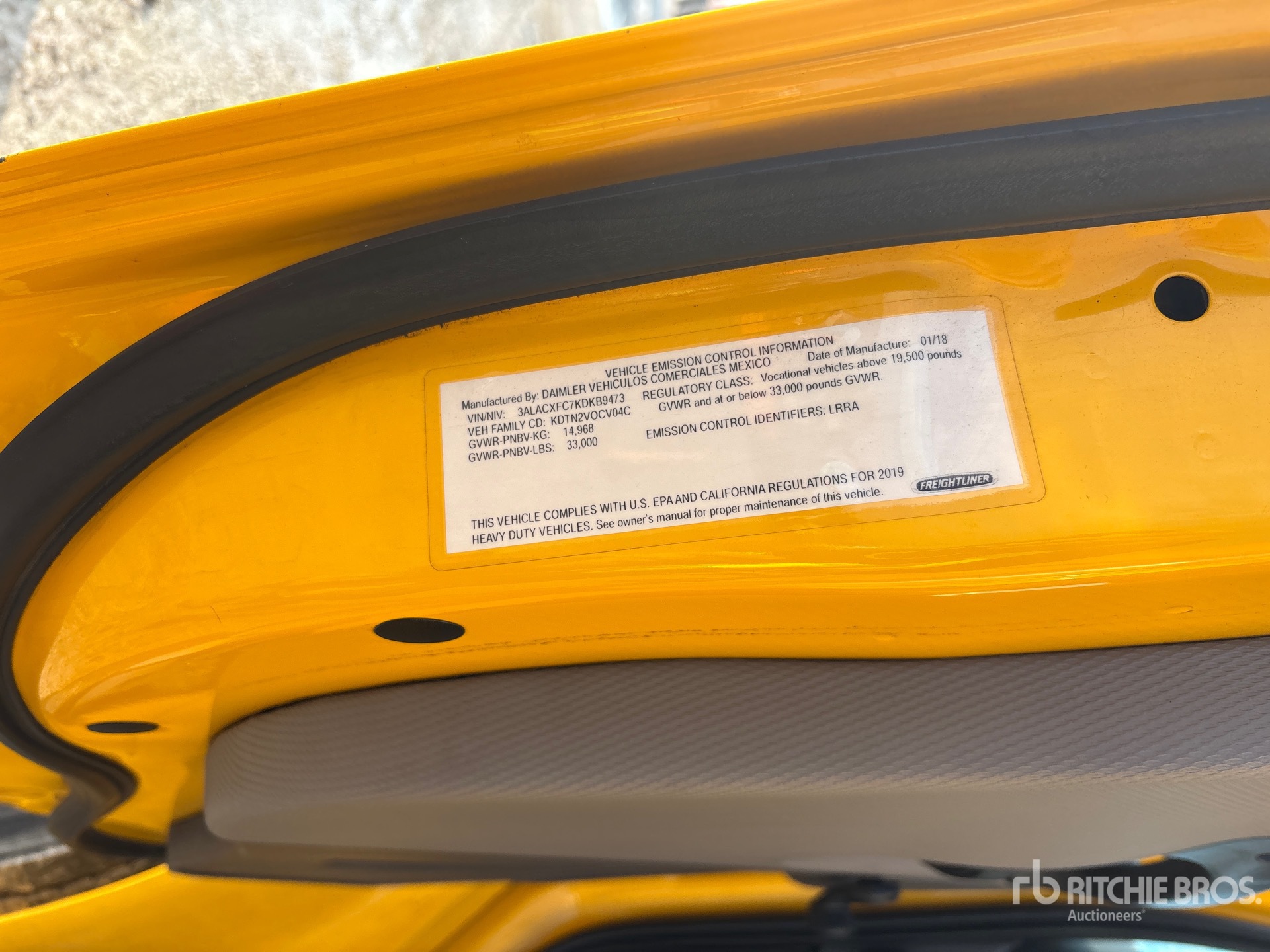 General Appearance with Serial Number / VIN