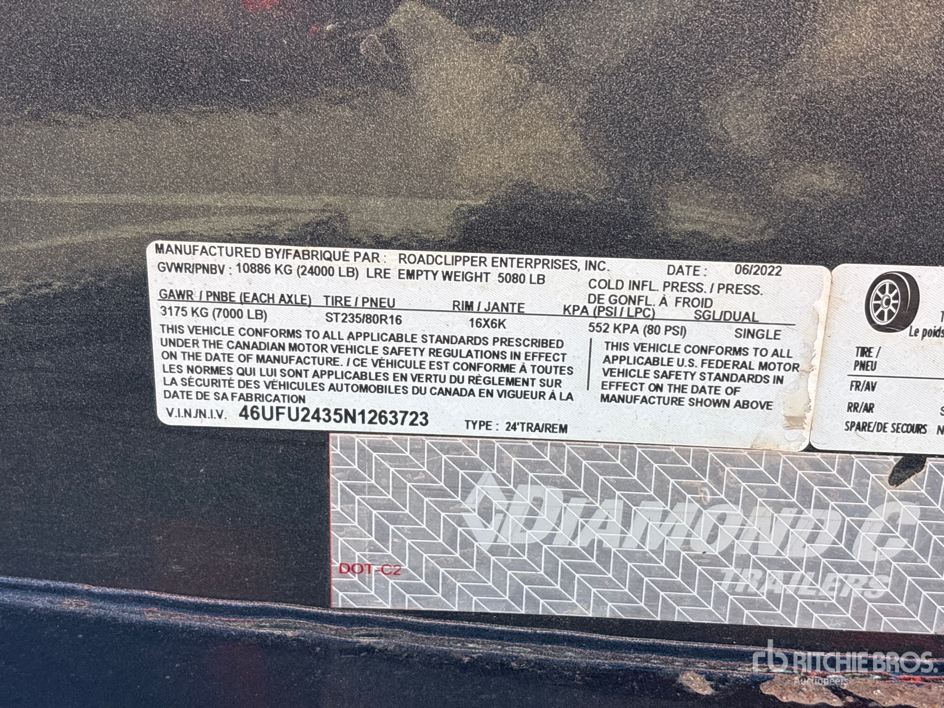 General Appearance with Serial Number / VIN