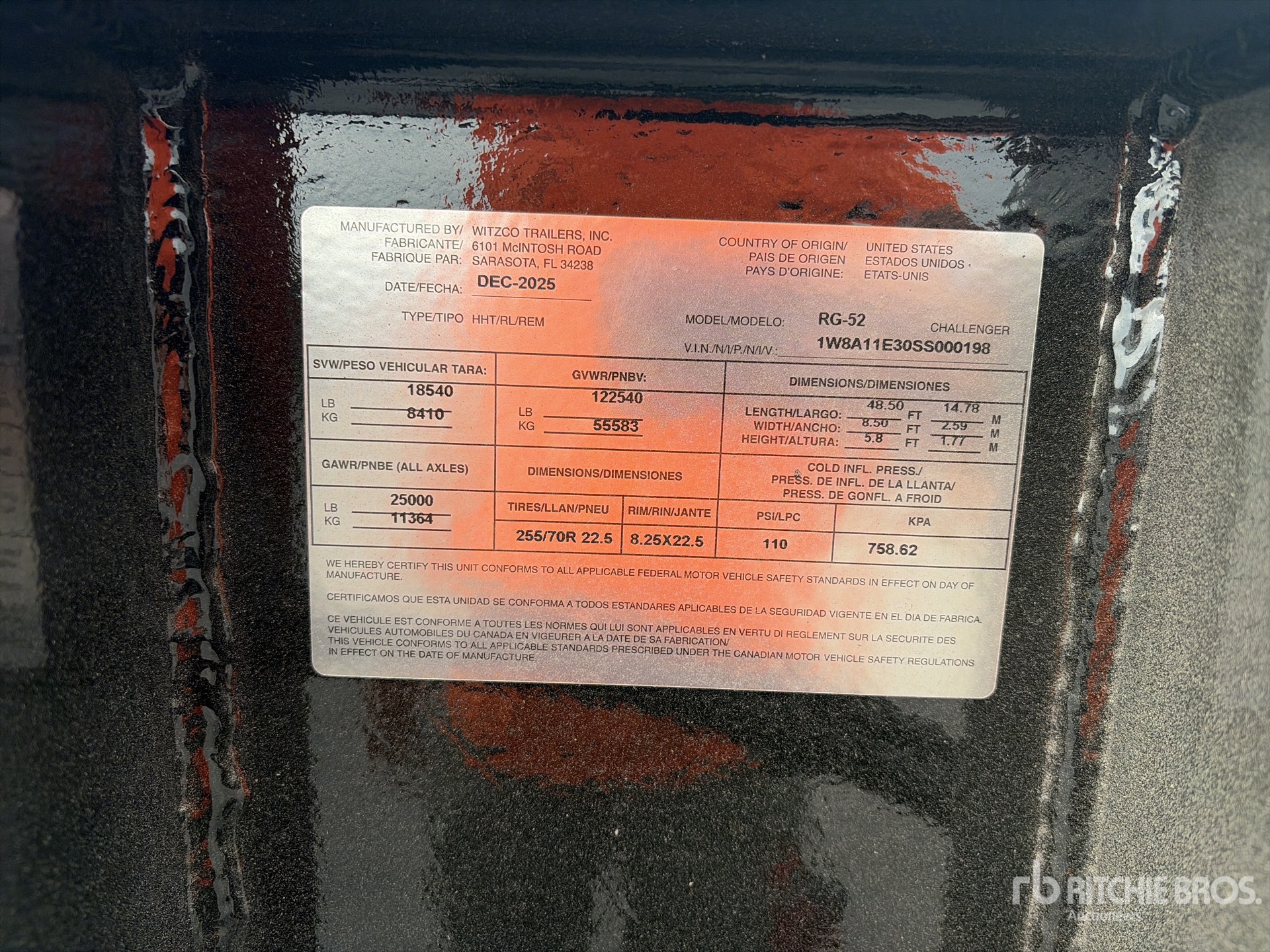 General Appearance with Serial Number / VIN