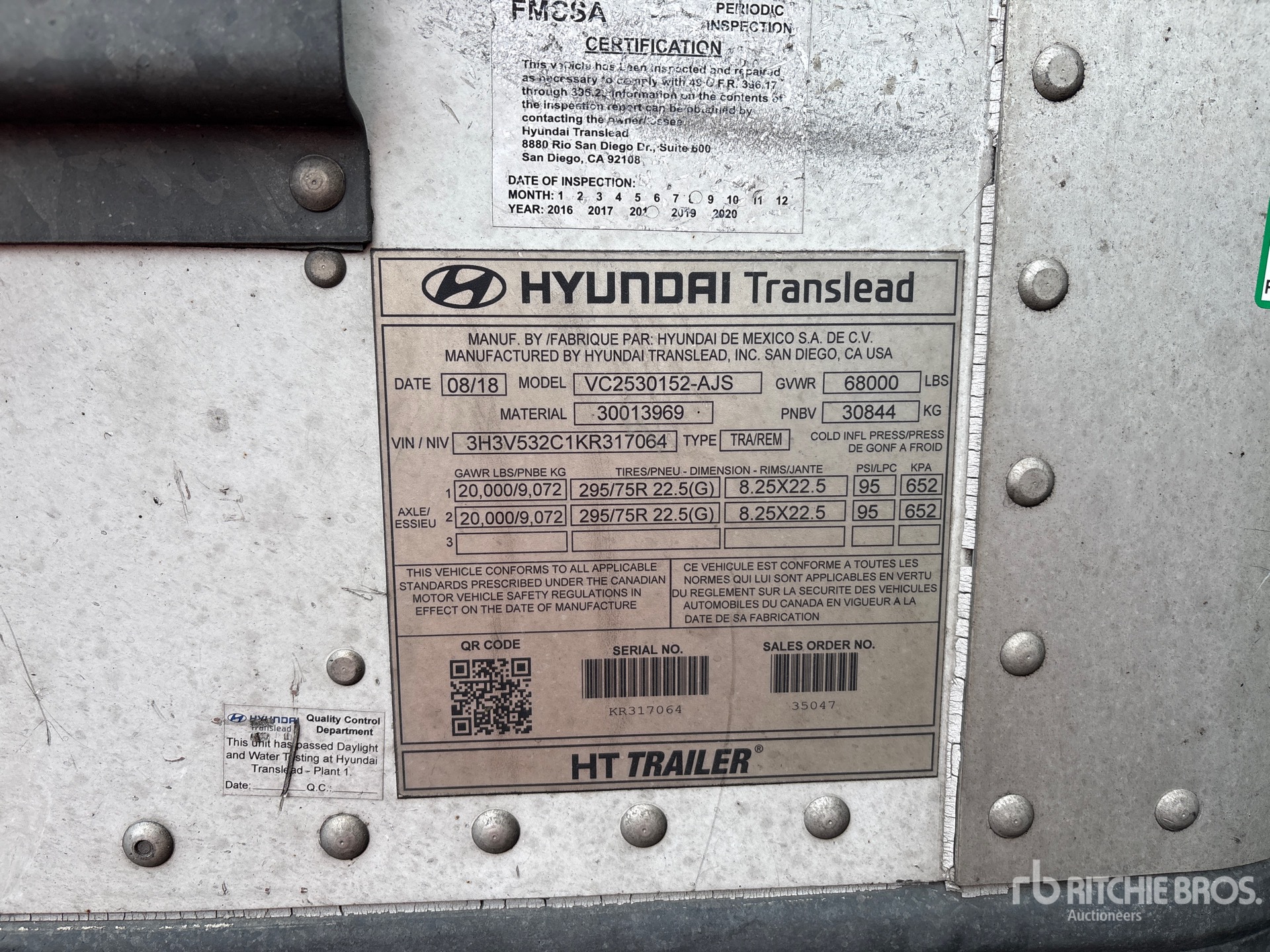 General Appearance with Numero seriale/numero d’identificazione del veicolo (VIN)