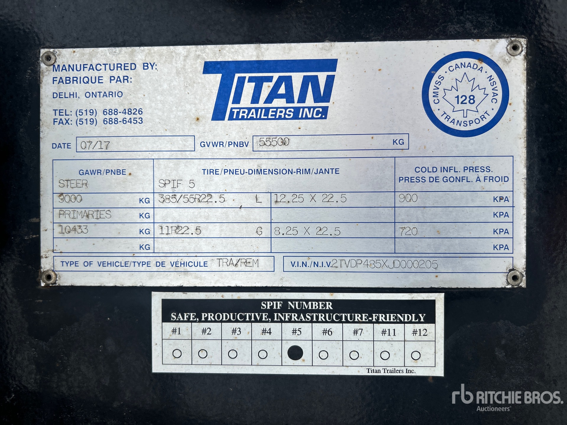 General Appearance with N.º de serie/VIN