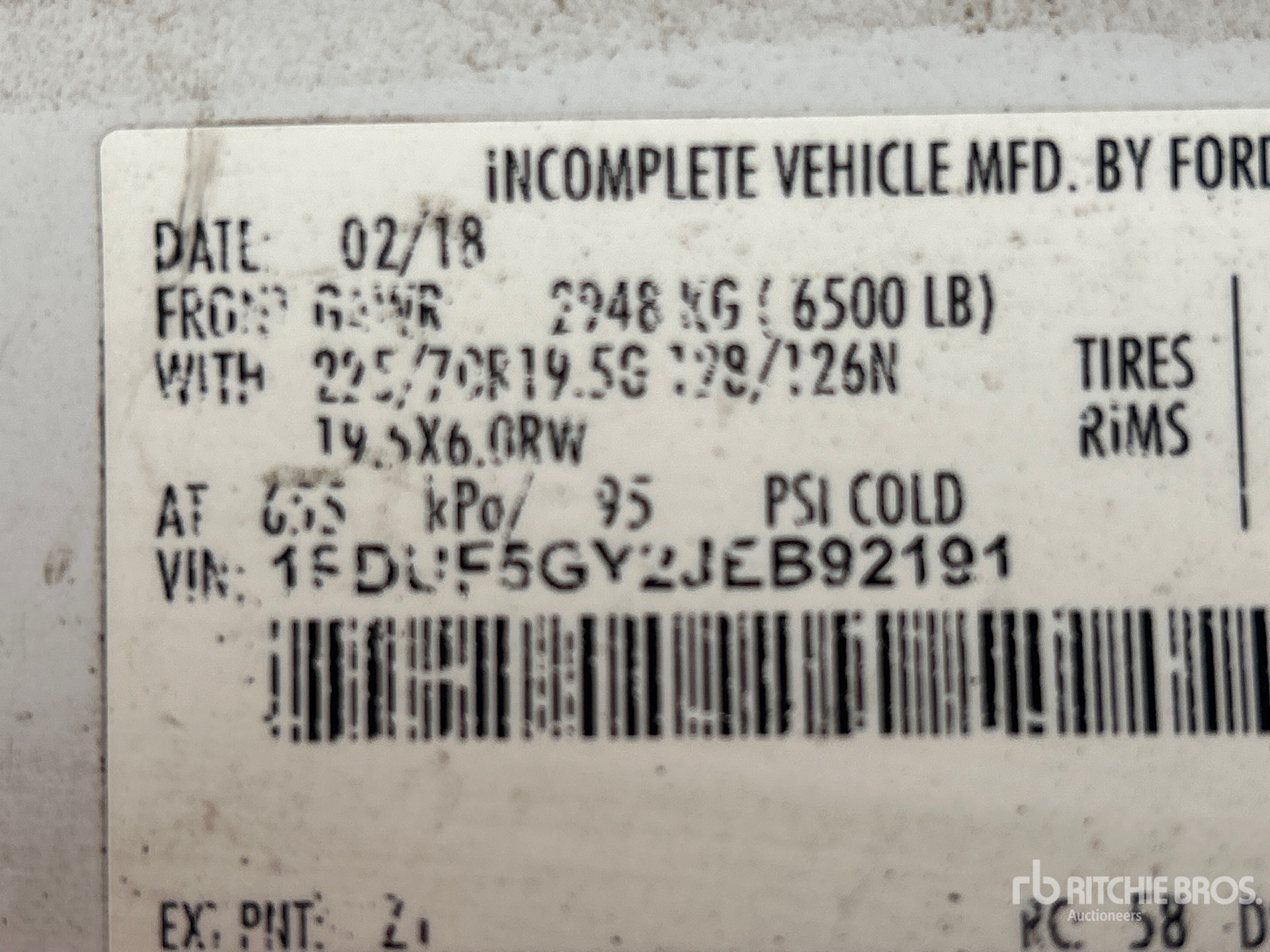 General Appearance with Serial Number / VIN