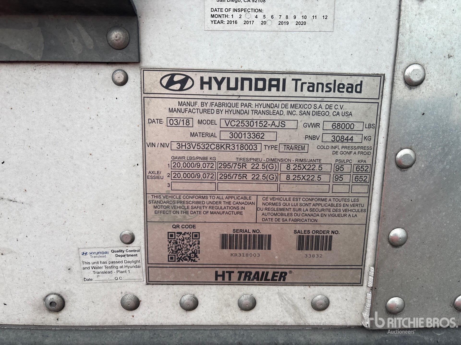 General Appearance with Numero seriale/numero d’identificazione del veicolo (VIN)