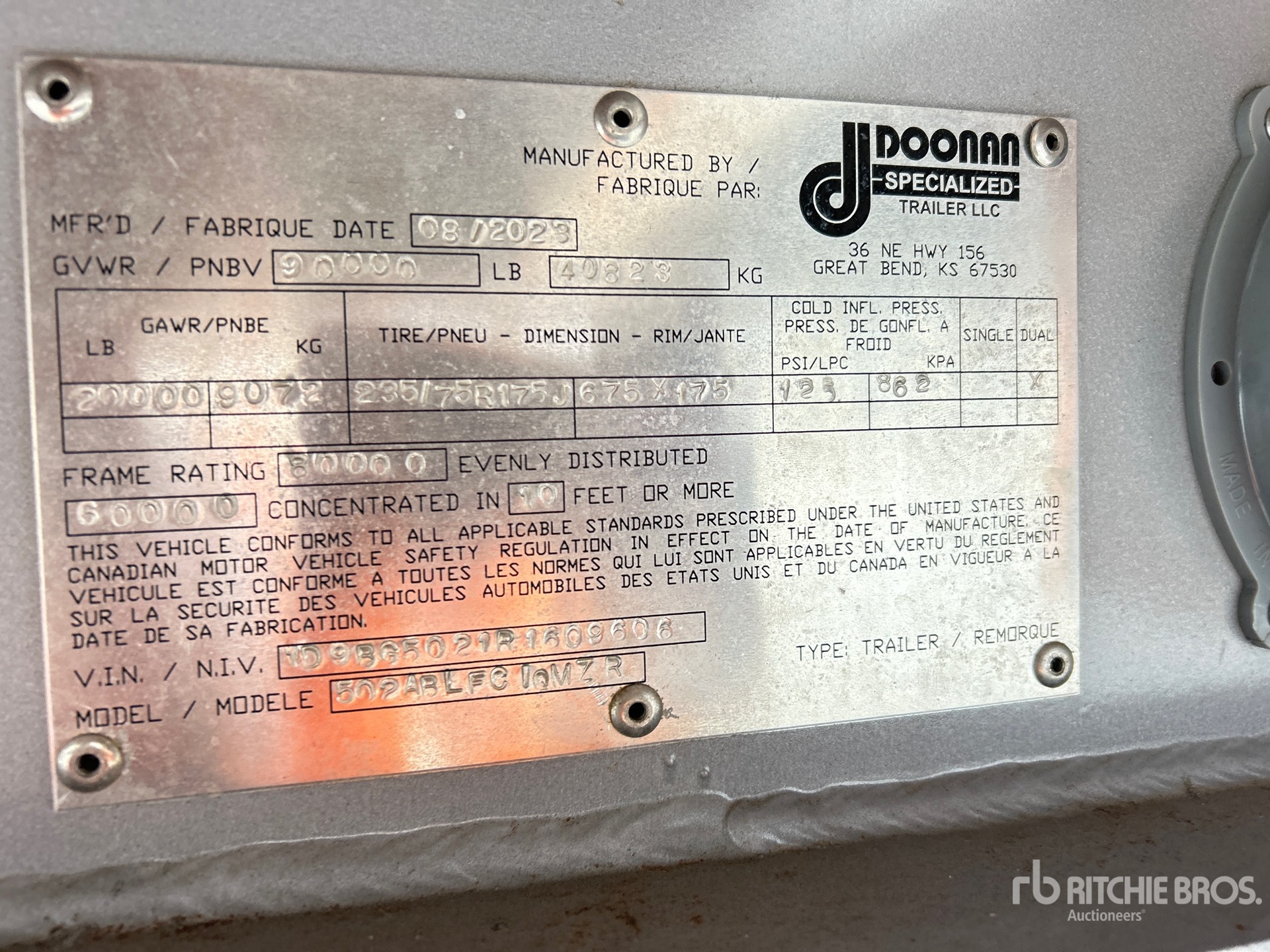 General Appearance with Serial Number / VIN